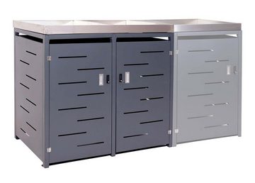 MCW Mülltonnenbox MCW-H40-2, Mülltonnen mit 80 bis 240L Fassungsvermögen, abschließbar erweiterbar