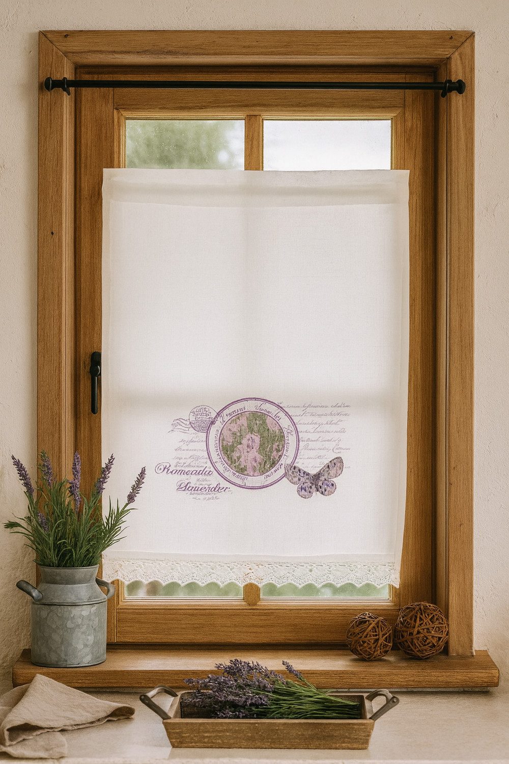 HOSSNER - ART OF HOME DECO Scheibengardine 39000 (1 St), halbtransparent, Polyester