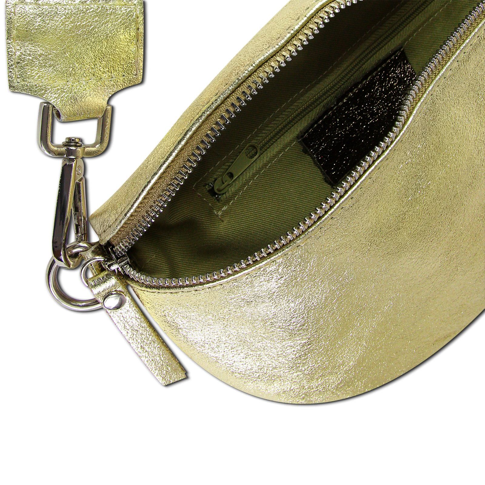 Toscanto Gürteltasche Toscanto Damen Gürteltasche Leder gold (Gürteltasche), Damen Gürteltasche Leder, gold, mehrfarbig ca. 25cm x ca. 15cm