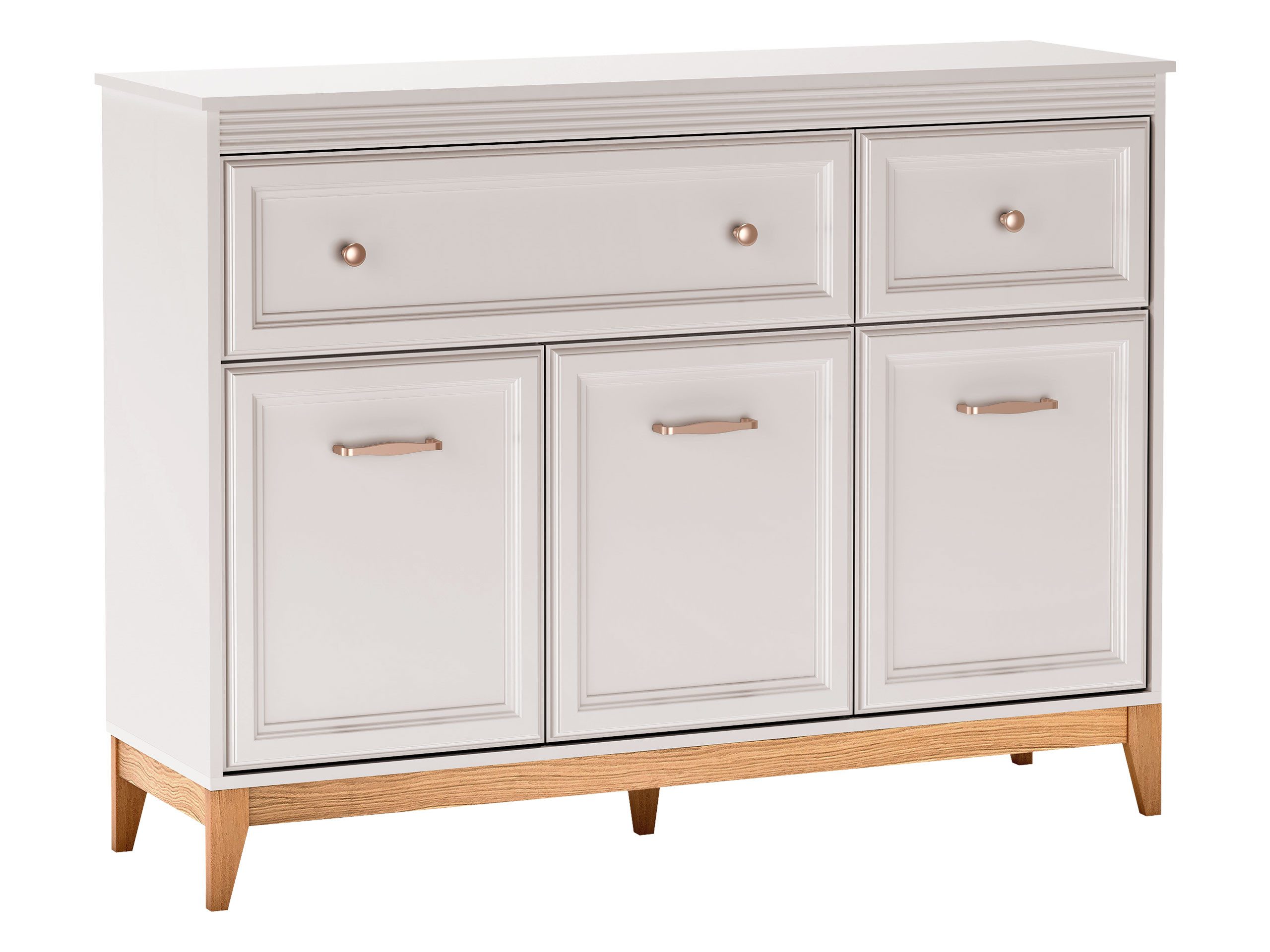 MIRJAN24 Kommode Windsor W-01 (mit drei Drehtüren und zwei Schubladen), 136x41x100 cm