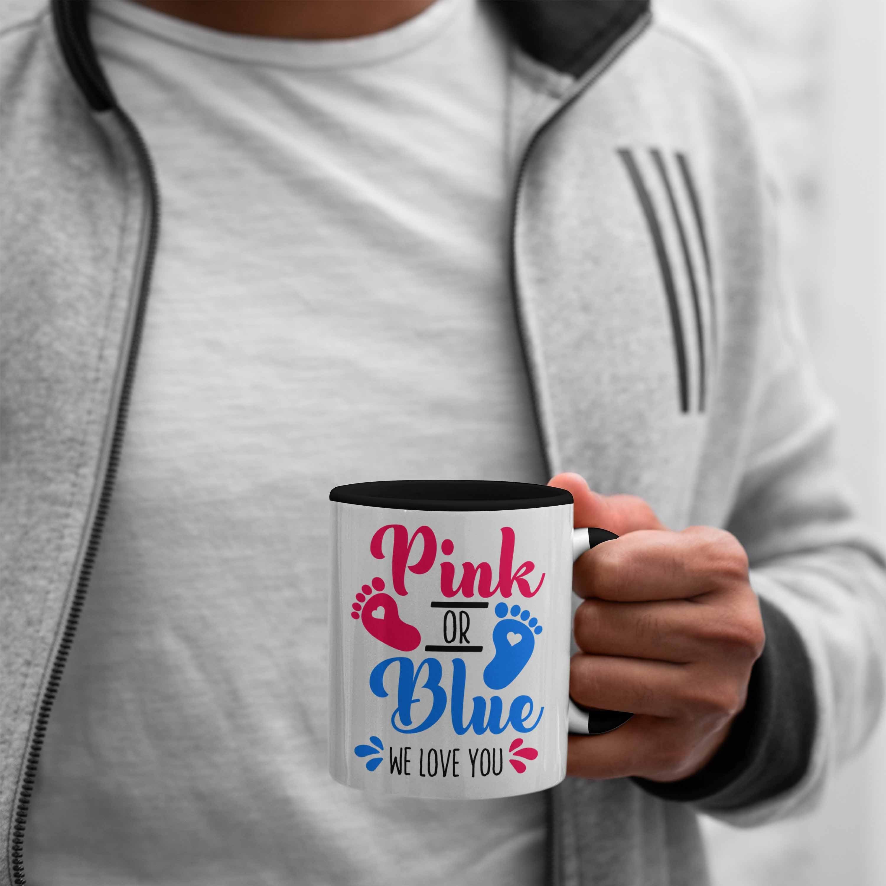 Blue You Tasse Überraschun Pink Geschenk Baby Tasse Reveal Gender Trendation Love We Schwarz Or