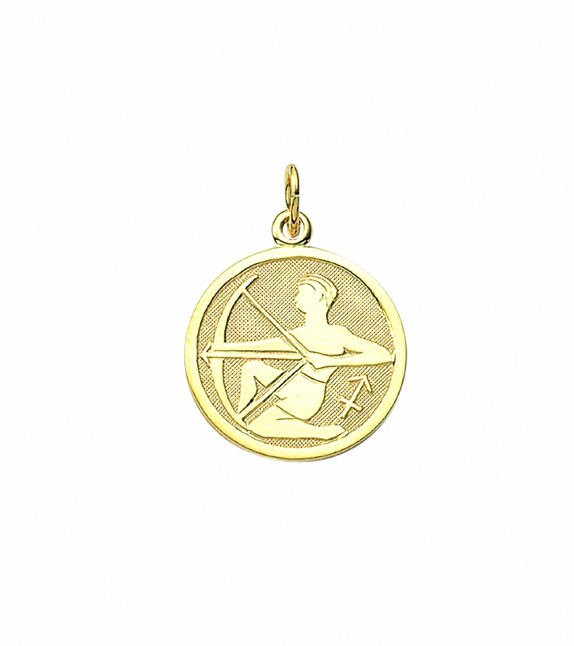 Adelia´s Kette mit Anhänger 333 Gold Sternzeichen Anhänger Schütze Ø 16 mm, Schmuckset - Set mit Halskette