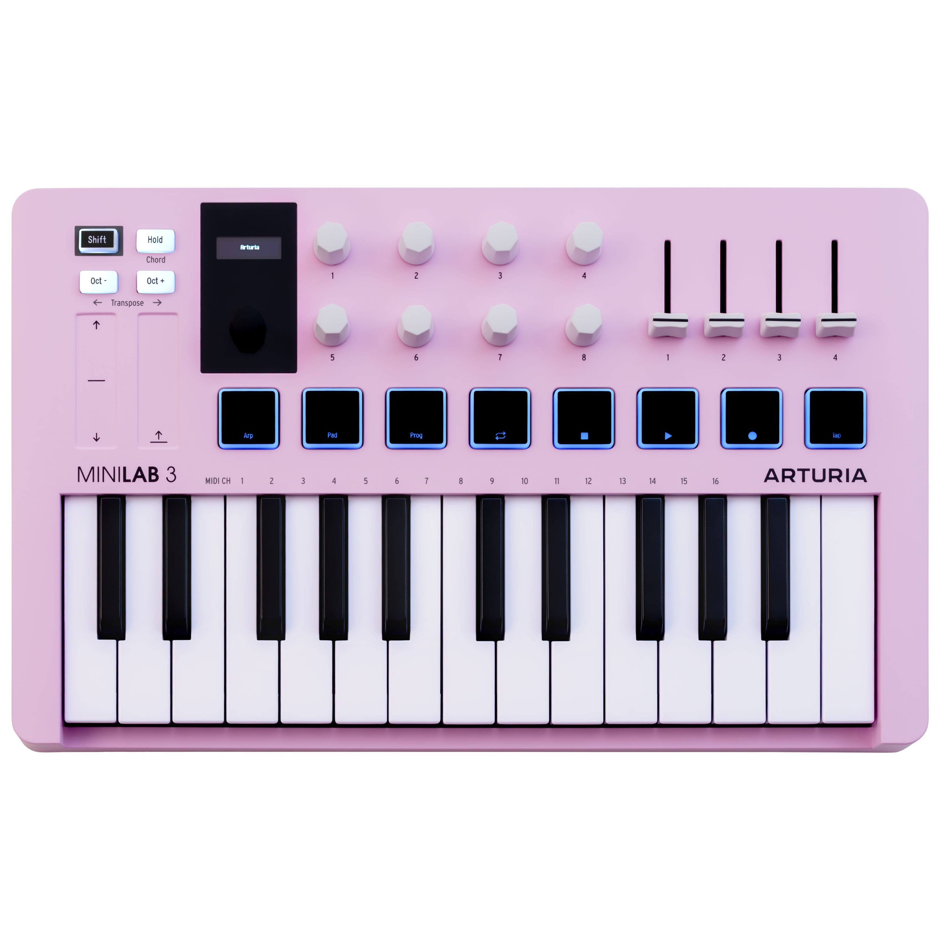 Arturia Masterkeyboard (Masterkeyboards, MIDI-Keyboard 25), MiniLab 3 Rose Quartz - Midi Keyboard