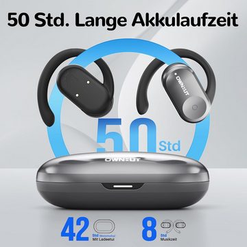 Ownhut Bluetooth 5.3, Touch-Steuerung Kabellose Sport Open-Ear-Kopfhörer (DSP-Bassverbesserung und 16,2-mm-Lautsprecher für kräftigen, klaren Sound., mit Open Bass, 50 Stunden Laufzeit, Begleiter im Büro Freizeit & Sport)