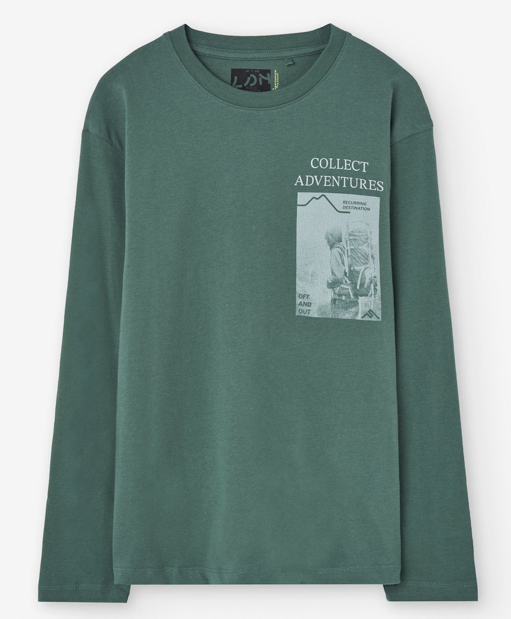 LOSAN Langarmshirt Losan Jungen Langarmshirt Collect Adventures green (1-tlg)
