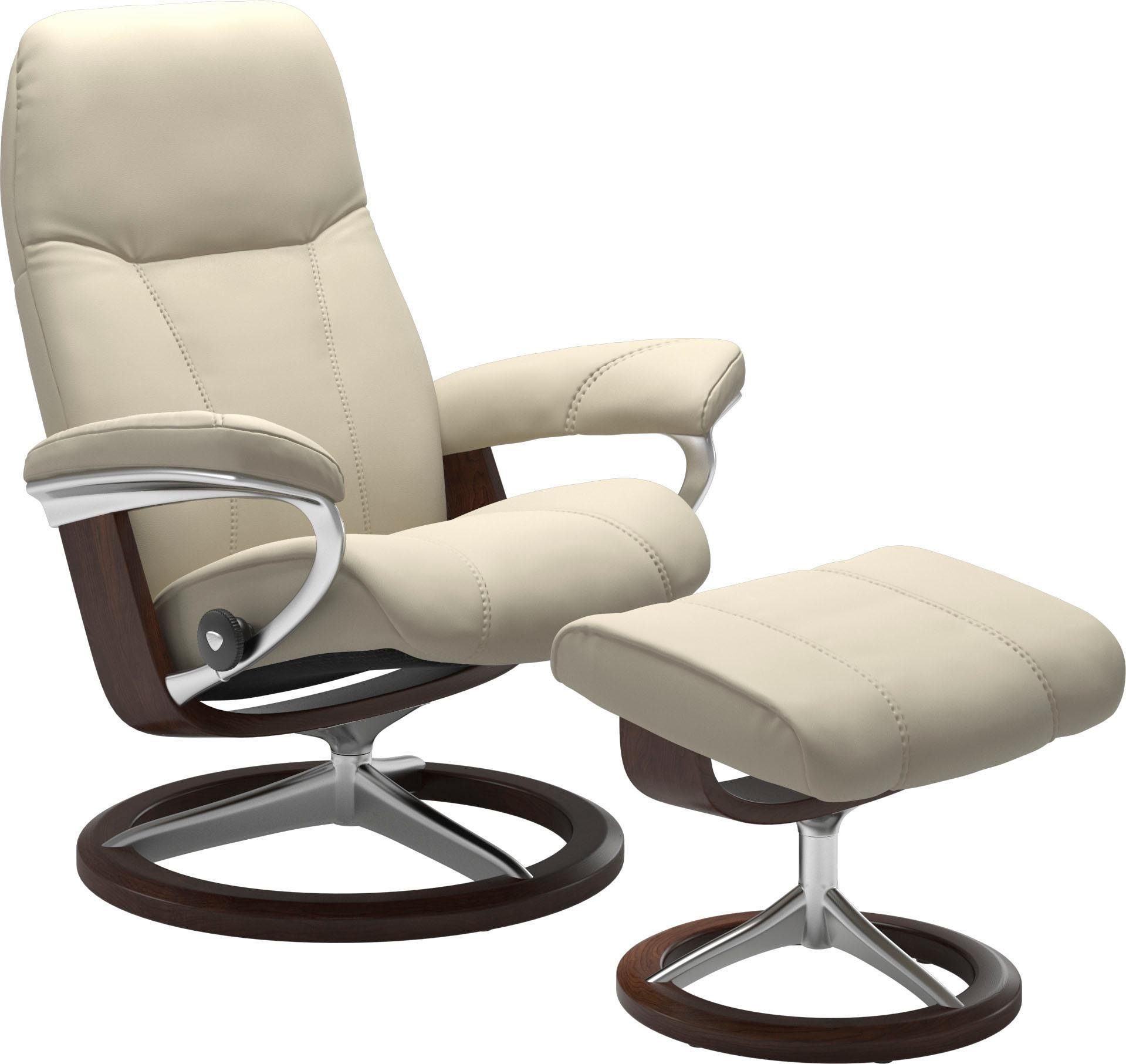 Stressless® Relaxsessel Consul (Set, Relaxsessel mit Hocker), mit Hocker, mit Signature Base, Größe S, Gestell Eiche