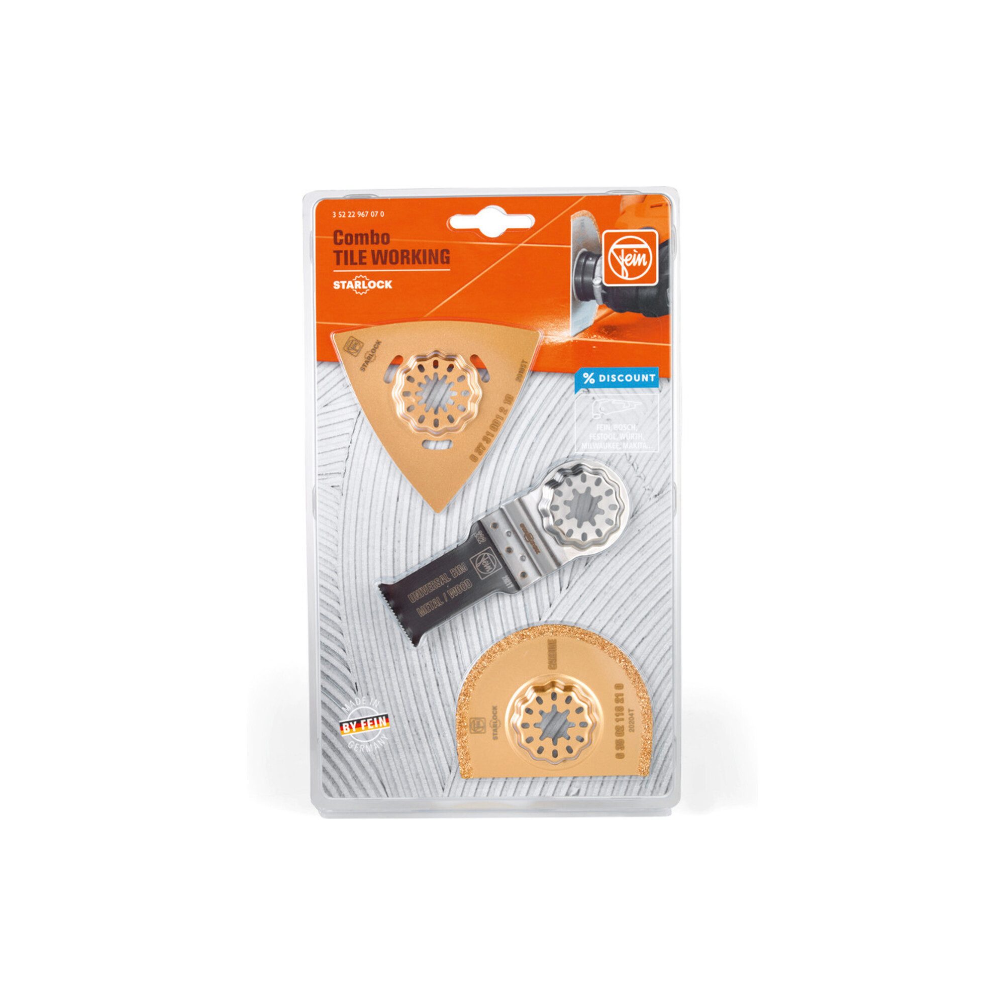 Fein Multitool Fein Combo Starlock TILE WORKING 3-teilig
