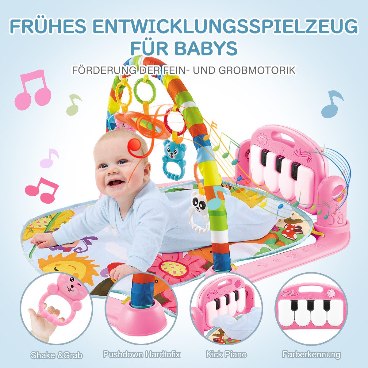 Krabbeldecke Krabbeldecke Spielmatte mit Spielbogen Baby günstig online kaufen