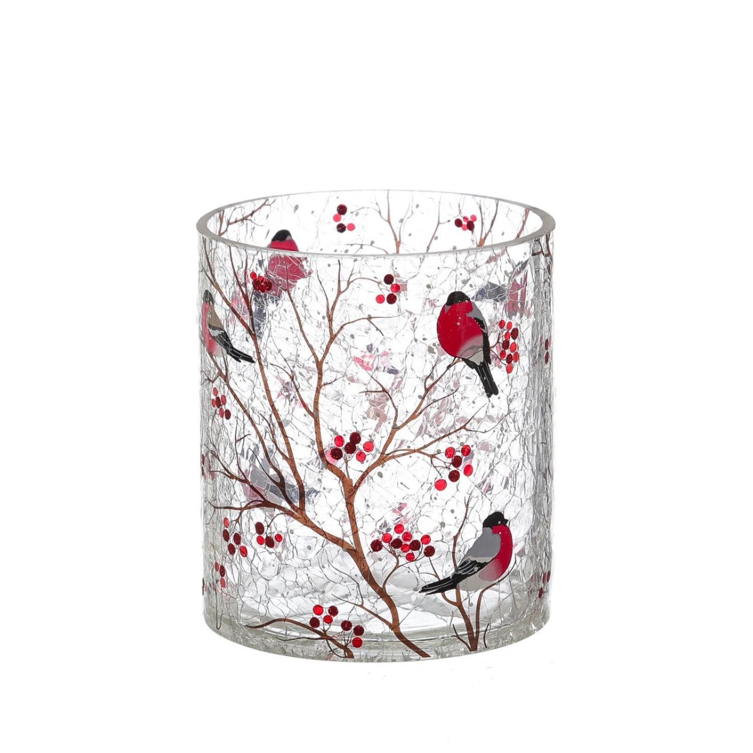 MARELIDA Windlicht Teelichthalter GIMPEL Teelichtglas Bruchglasoptik H: 13c günstig online kaufen