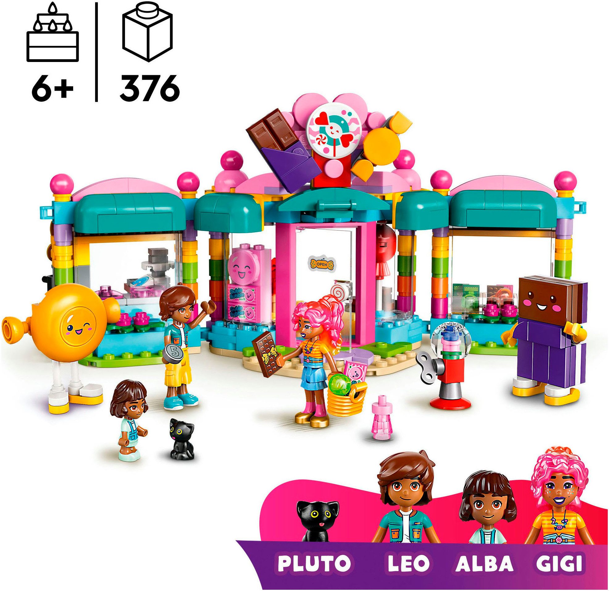 LEGO® Heartlake City Süßwarenladen (42649), LEGO Friends Konstruktionsspielsteine, (376 St), Made in Europe – Bild 3 von 5