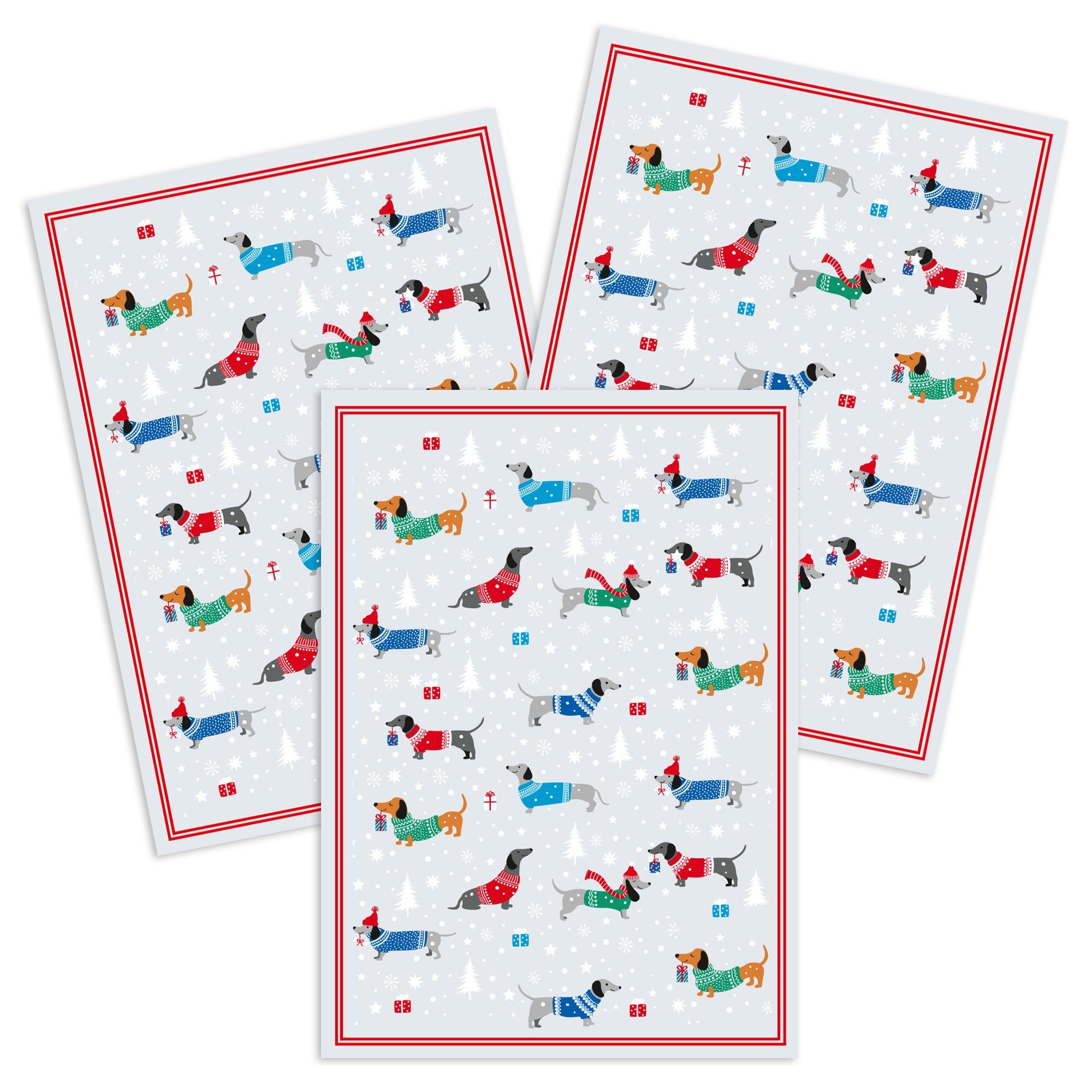Kracht Geschirrtuch Weihnachtsdackel, (Set, 3-tlg., Set), 3er Pack Geschirr günstig online kaufen
