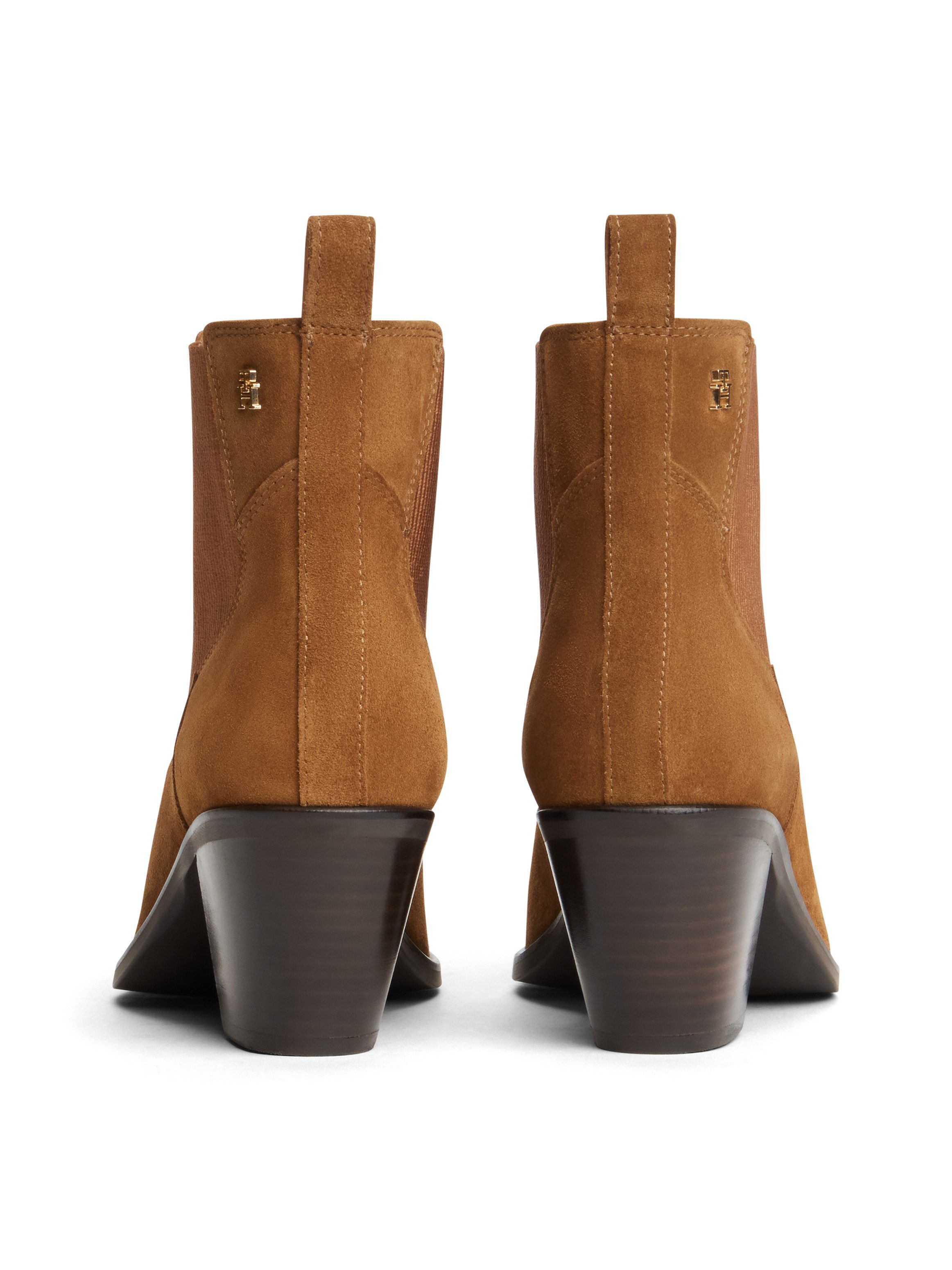 Tommy Hilfiger SUEDE WESTERN CHELSEA BOOT Chelseaboots Trichterabsatz, Westerstiefelette mit breitem Stretcheinsatz
