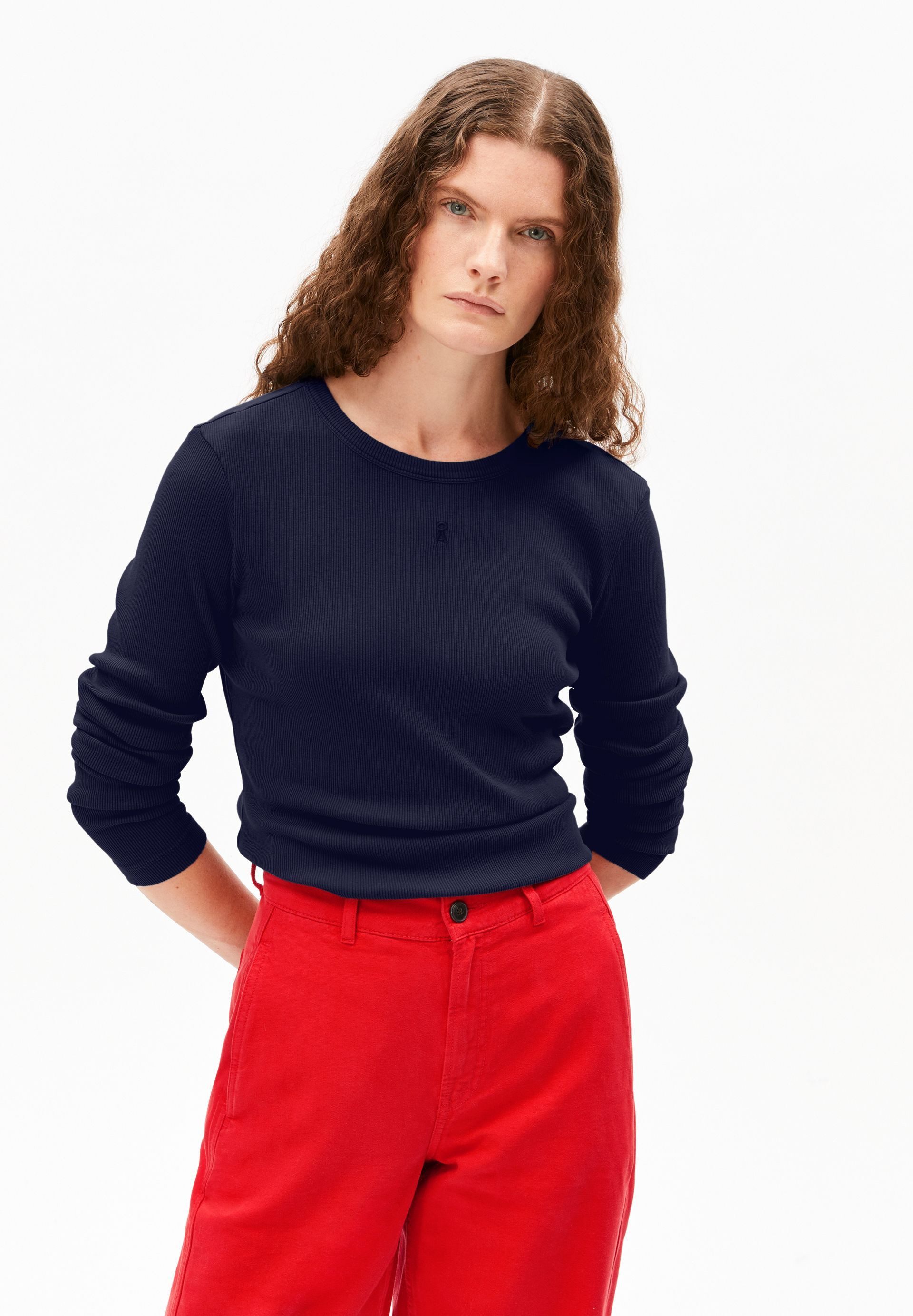 Armedangels Longsleeve GMT DYE RIB Ripp-Longsleeve aus Bio-Baumwoll Mix Slim Fit