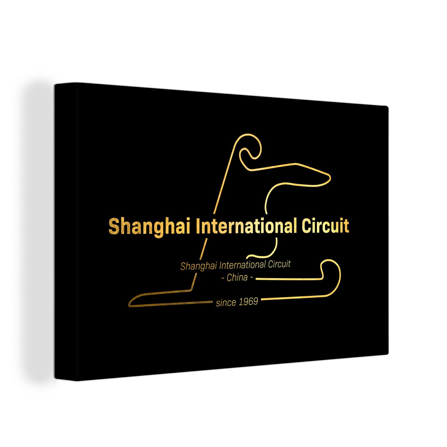 OneMillionCanvasses® Leinwandbild Formel 1 - Shanghai - Rennstrecke, (1 St), Wandbild Leinwandbilder, Aufhängefertig, Wanddeko, 30x20 cm
