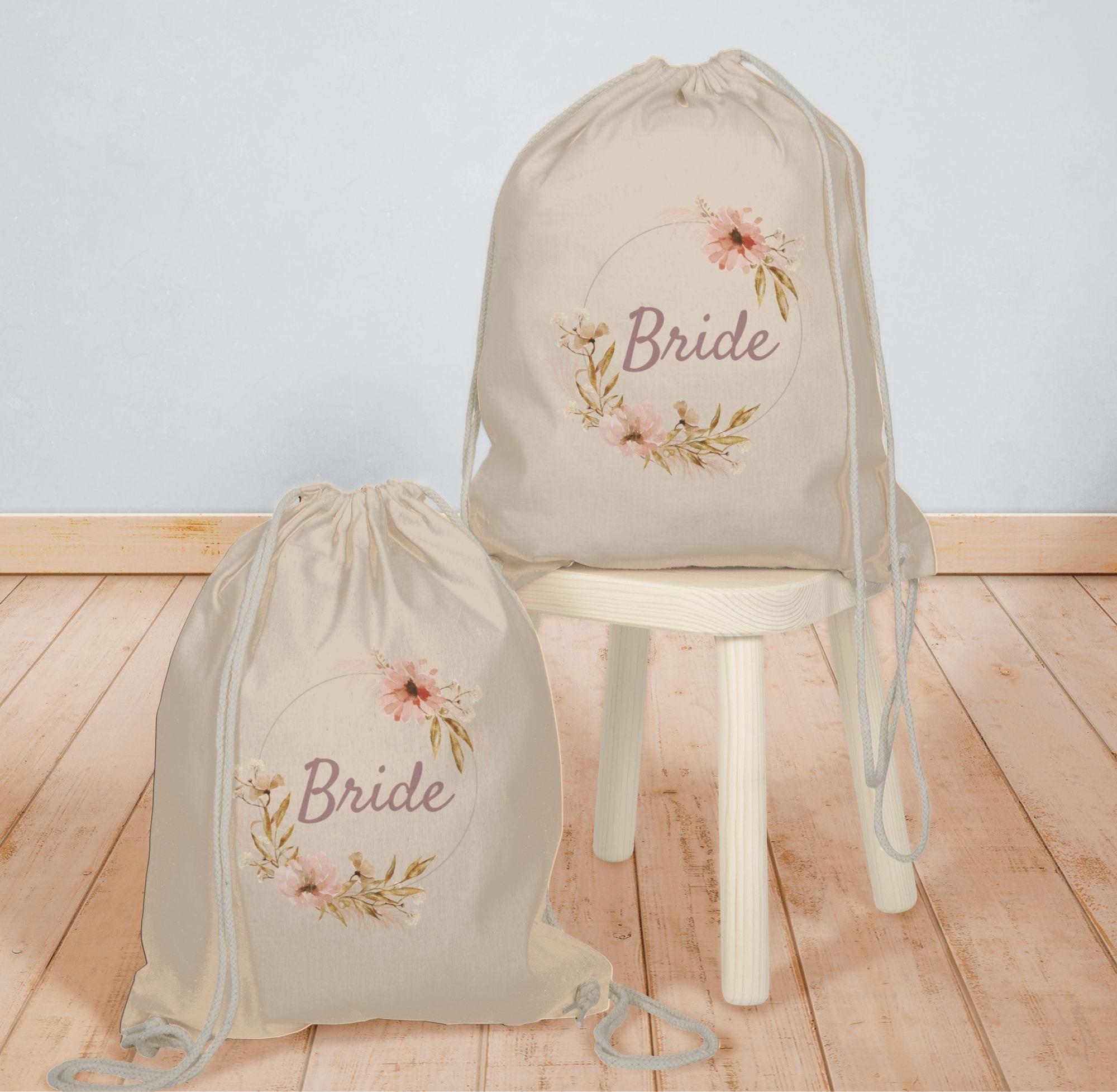 Shirtracer Turnbeutel Bride Braut Boho, JGA Junggesellenabschied Frauen