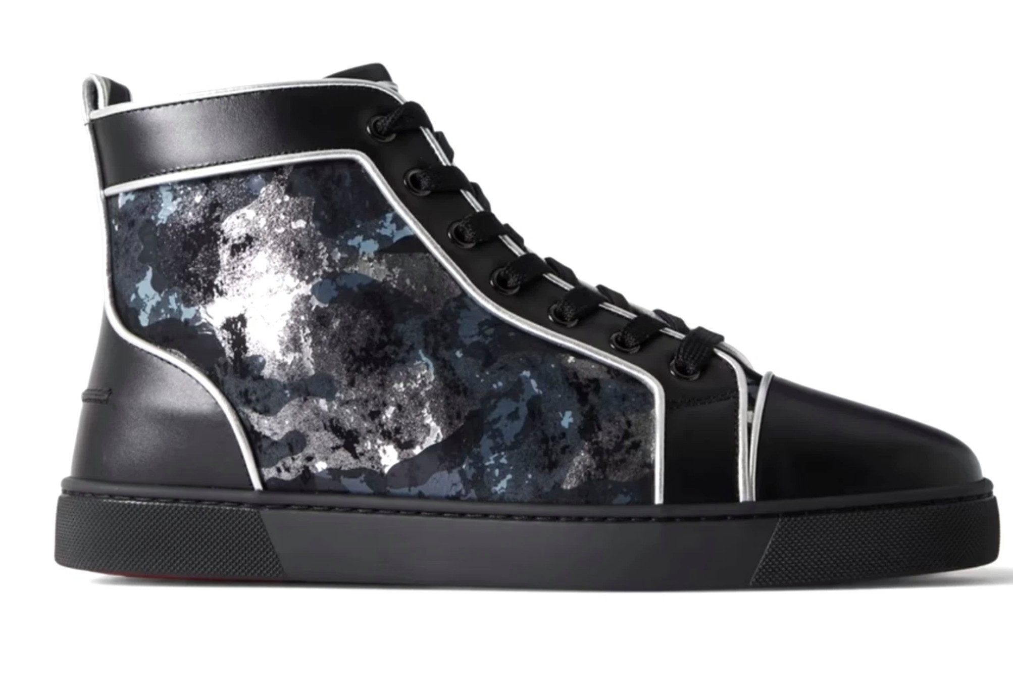 CHRISTIAN LOUBOUTIN Louis Flat High Camouflage High Top Schuhe 41,5 Sneaker Exklusives „Space Effect“ Camouflage-Design