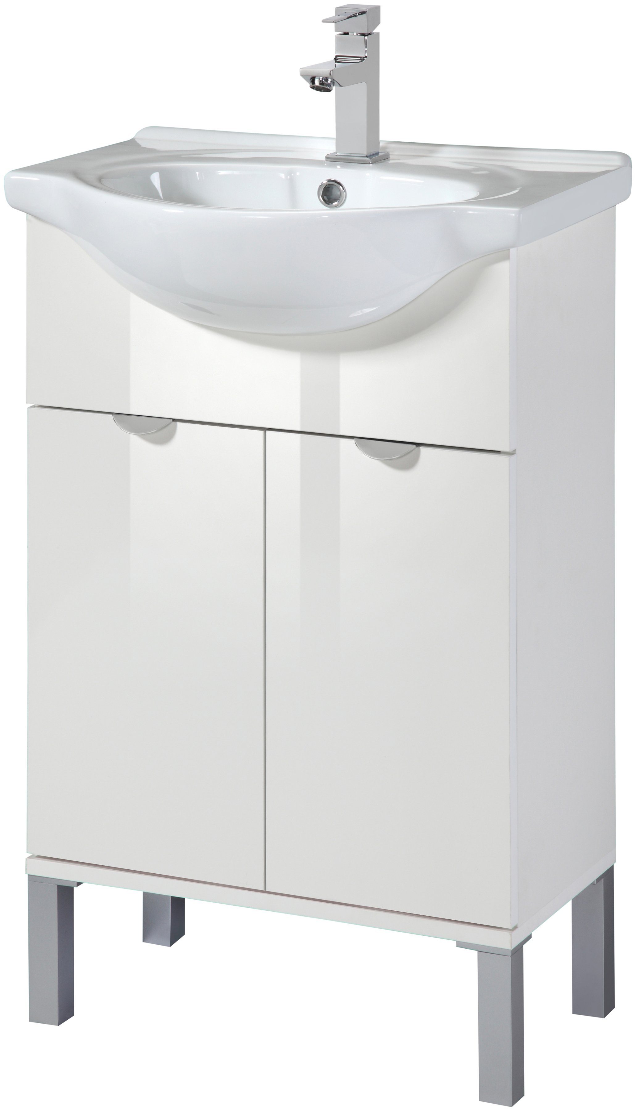 WELLTIME Waschtisch »Malmö«, Waschplatz, 55 cm breit, Bad-Set 2-tlg