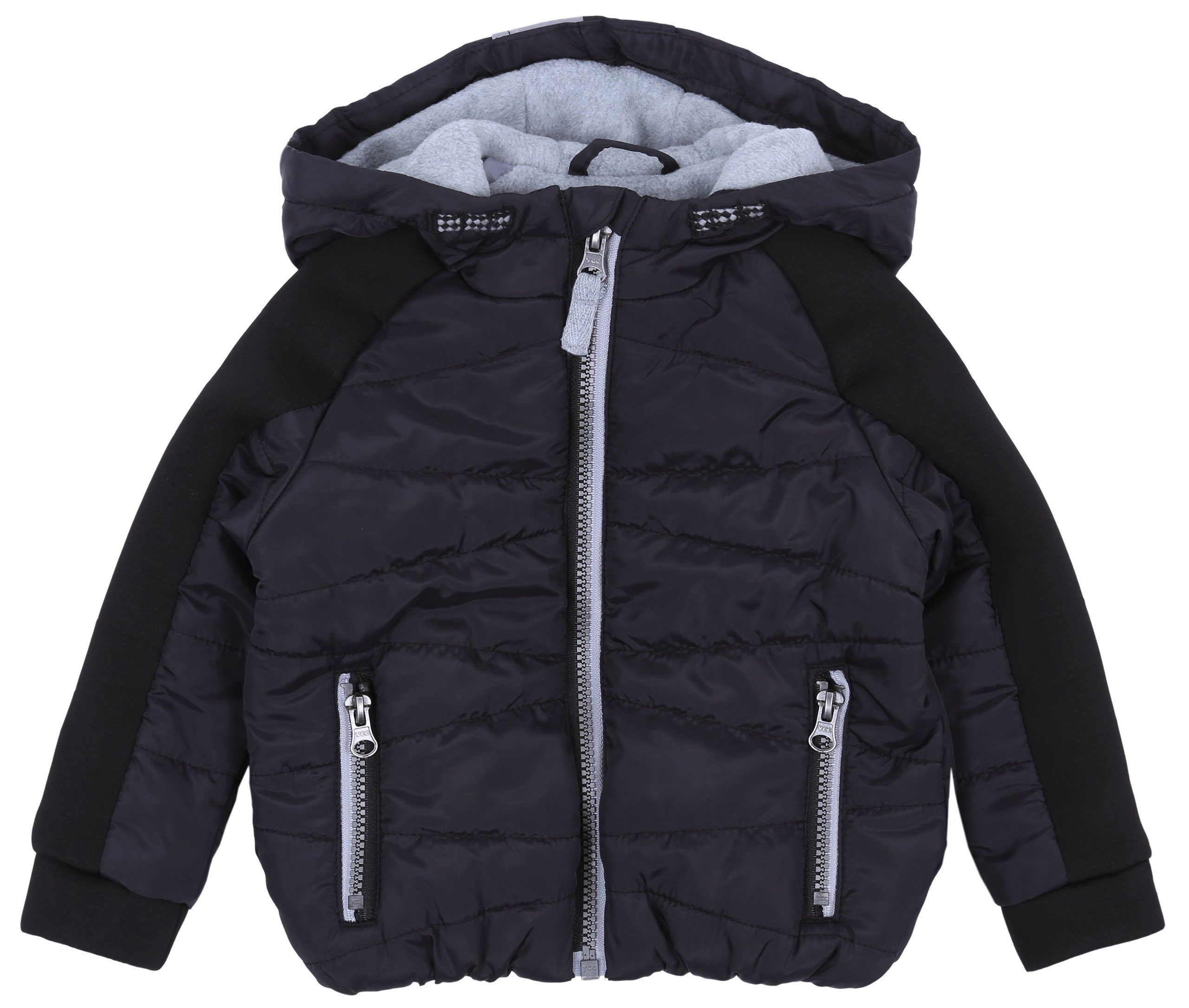 Sarcia.eu Sakko mit Kapuze Schwarze Jacke mit Schaumstoff Ärmeln 9-12 Monate