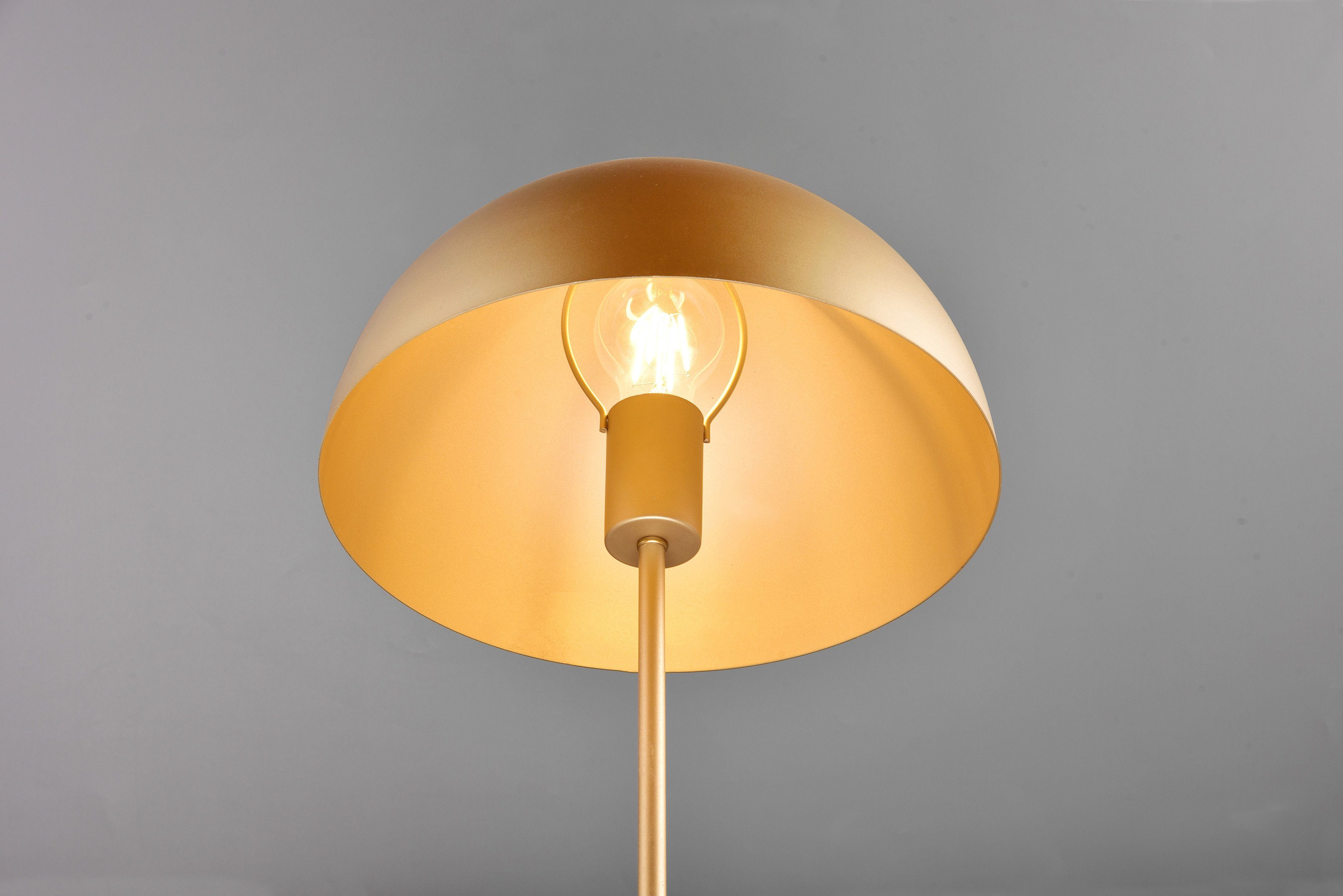 Tischlampe Schnurschalter goldfarben innen Tischleuchte mit 30cm, goldfarbig, Leonique Metallschirm Manon, ohne Ein-/Ausschalter, Leuchtmittel, Ø