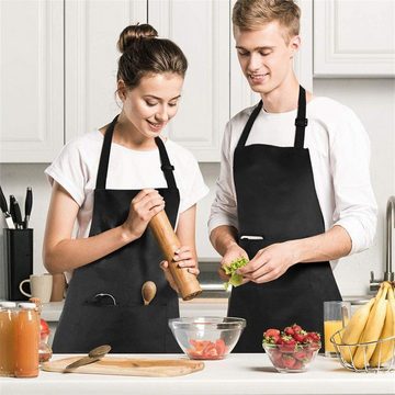 AFAZ New Trading UG Kochschürze Damen Küchenschürze mit 2 Taschen Schürze Latzschürzen Grillschürze