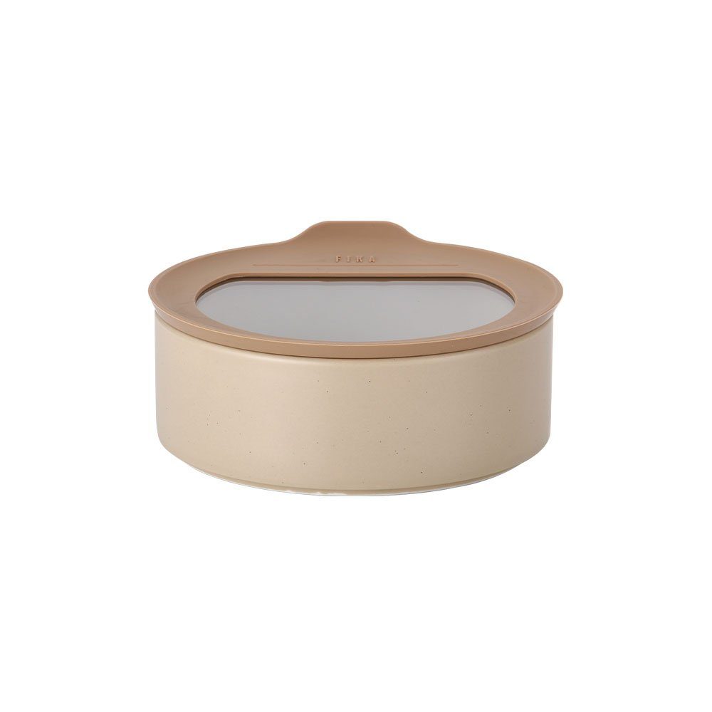 NEOFLAM® Vorratsdose FIKA One Keramik Vorratsdose 700ml - Sand Beige, Keramik, Silikon, (1-tlg)