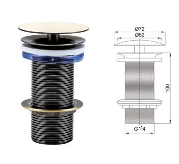 wohnfreuden Ablaufventil 100 mm Permanentablauf Ventil Messing, 30371