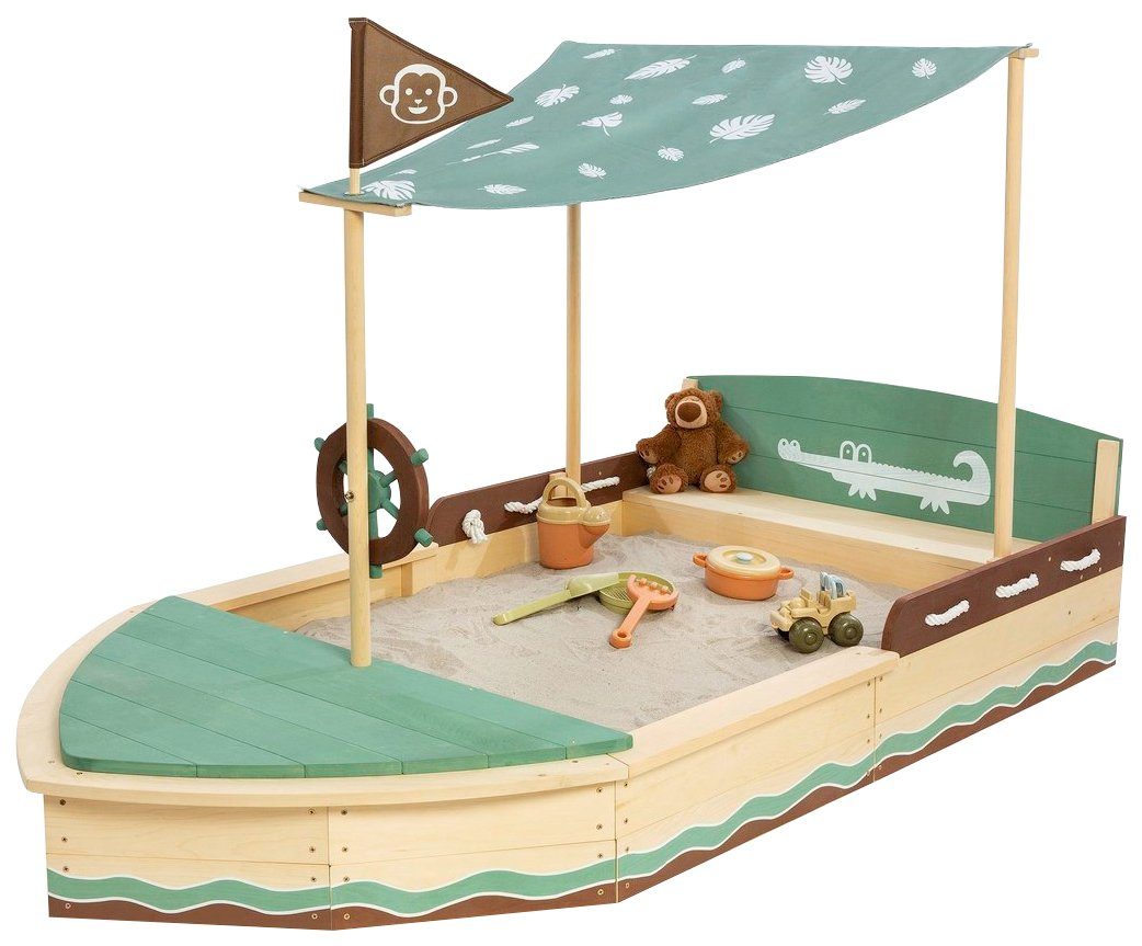 MUDDY BUDDY® Sandkasten Jungle King, natur - salbei - mokka; FSC® - schützt Wald