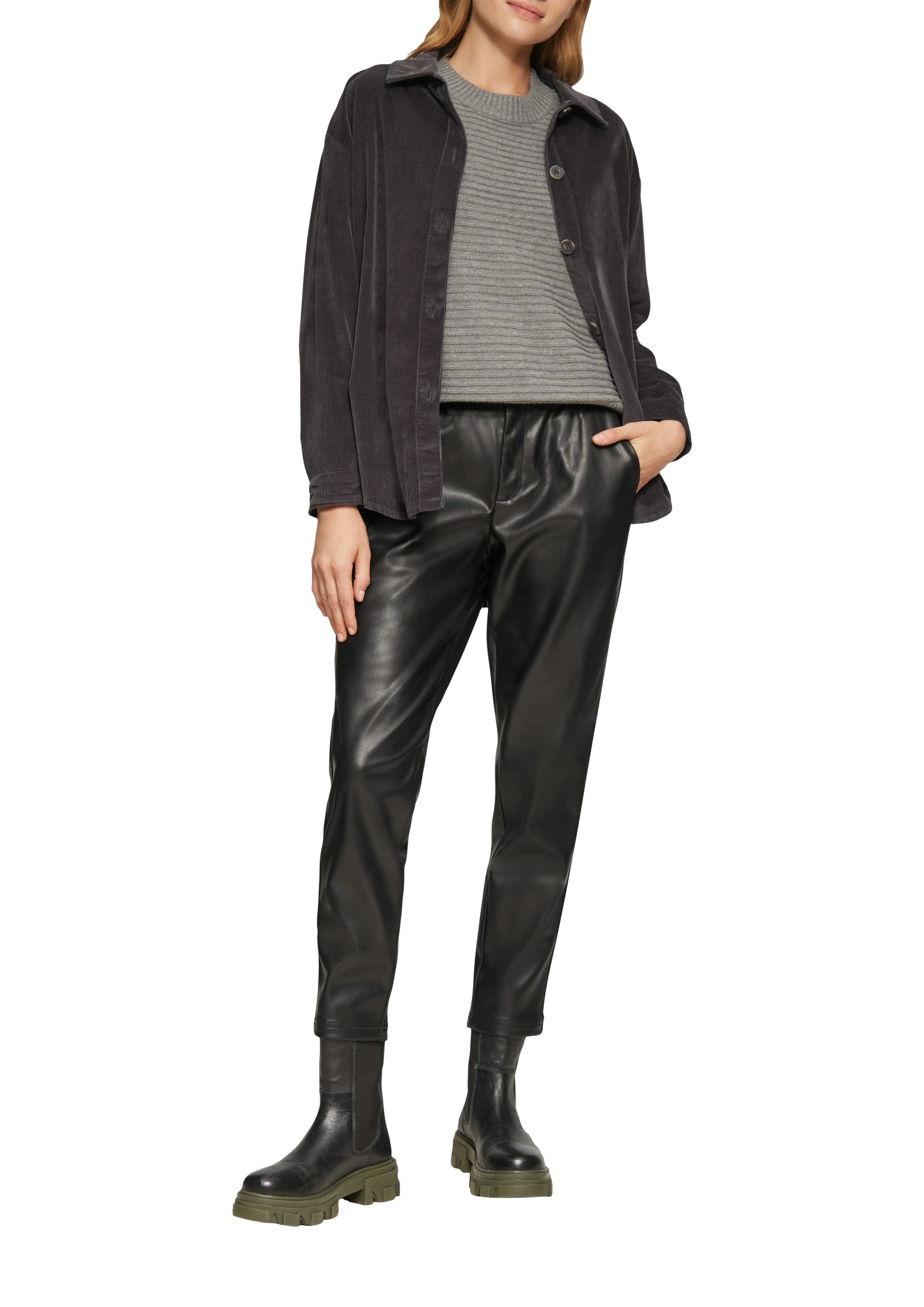 s.Oliver Rundhalspullover mit Strukturmuster günstig online kaufen