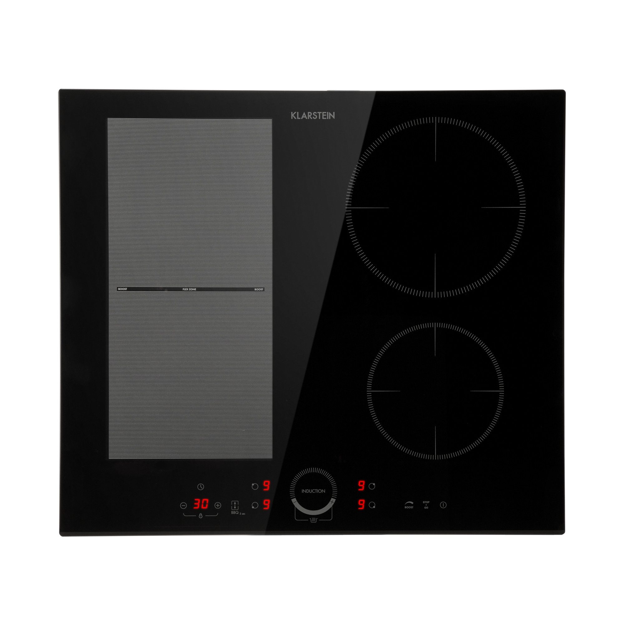 Klarstein Induktions-Kochfeld Delicatessa 60 Hybrid, Einbau Induktionskochfeld 4 Kochfelder Platten Induktionsherd autark