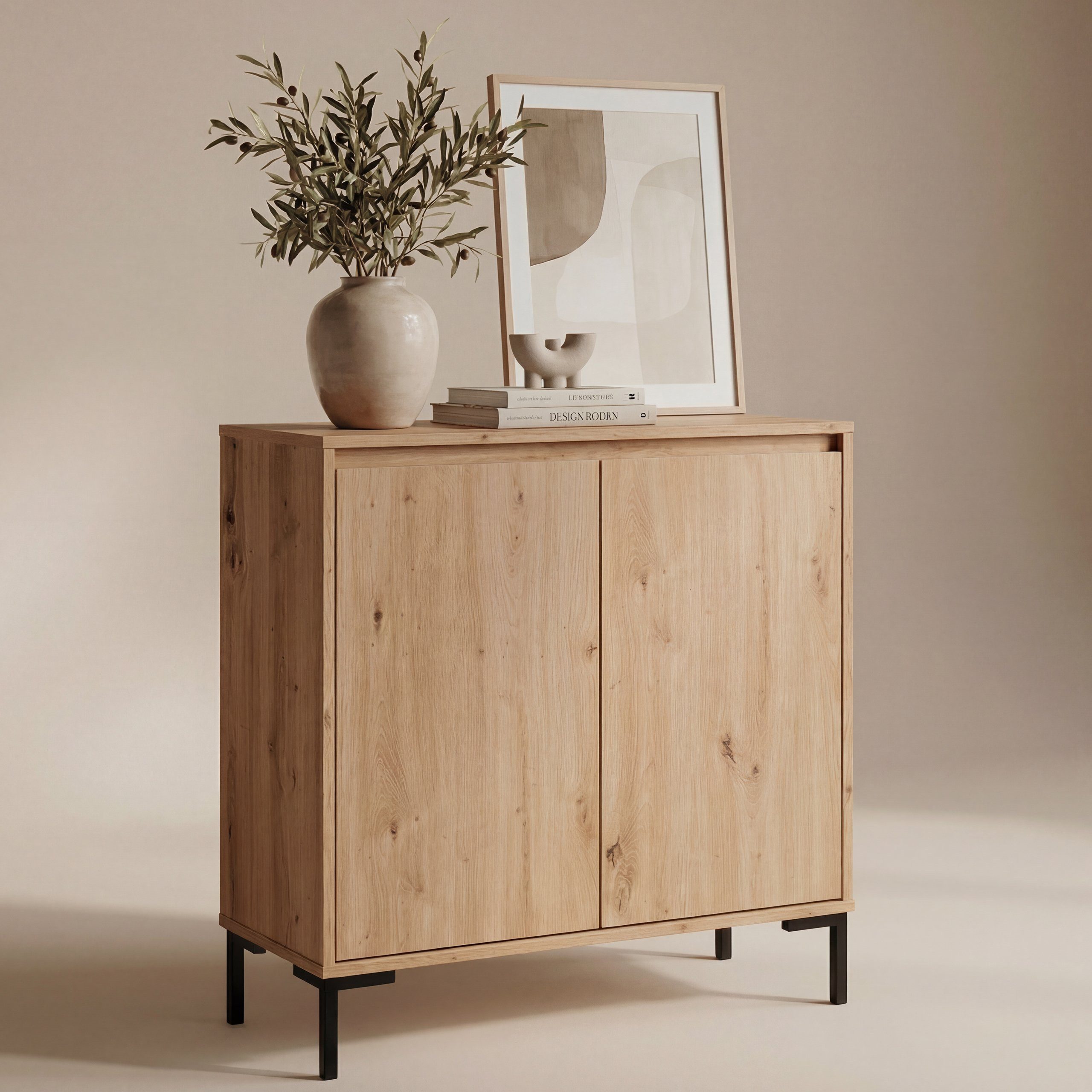 Newroom Sideboard Artisan Eiche 81 cm, Wildeiche Sideboard Vintage Industrial Highboard Anrichte Wohnzimmer