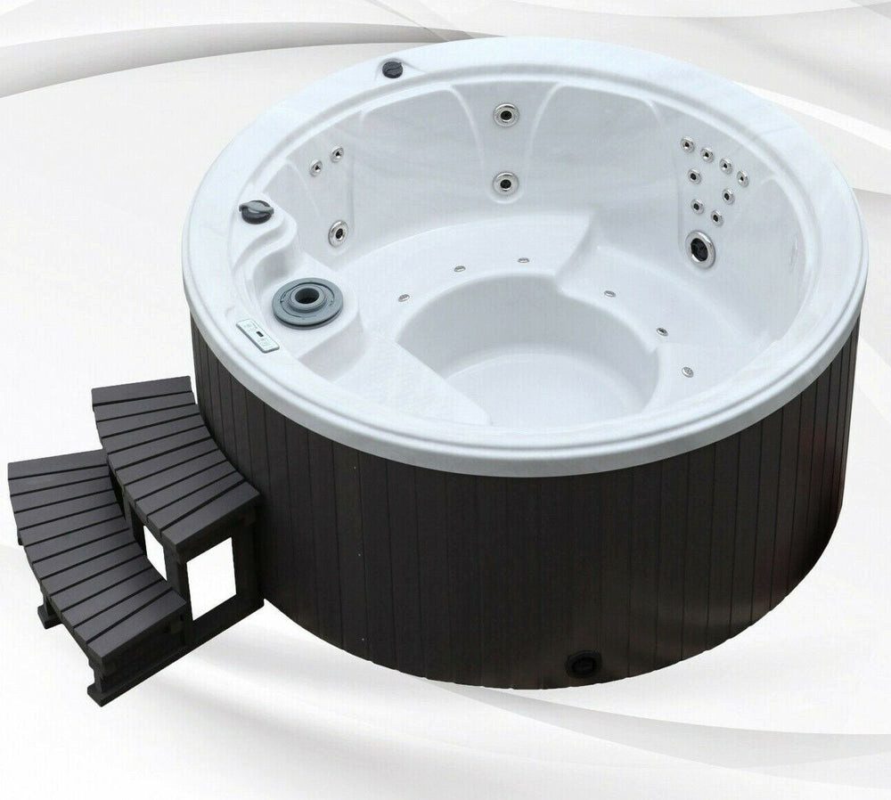 DEKO VERTRIEB BAYERN Whirlpool XXL Luxus LED Whirlpool 208x208cm SPA Hot Tub Ozon Outdoor+Indoor 4 Pe