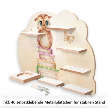 Kreative Feder Wandregal MUSIKBOX-REGAL Kluge Eule, für TONIE-BOX und TONIES inkl. 40 Metallplättchen