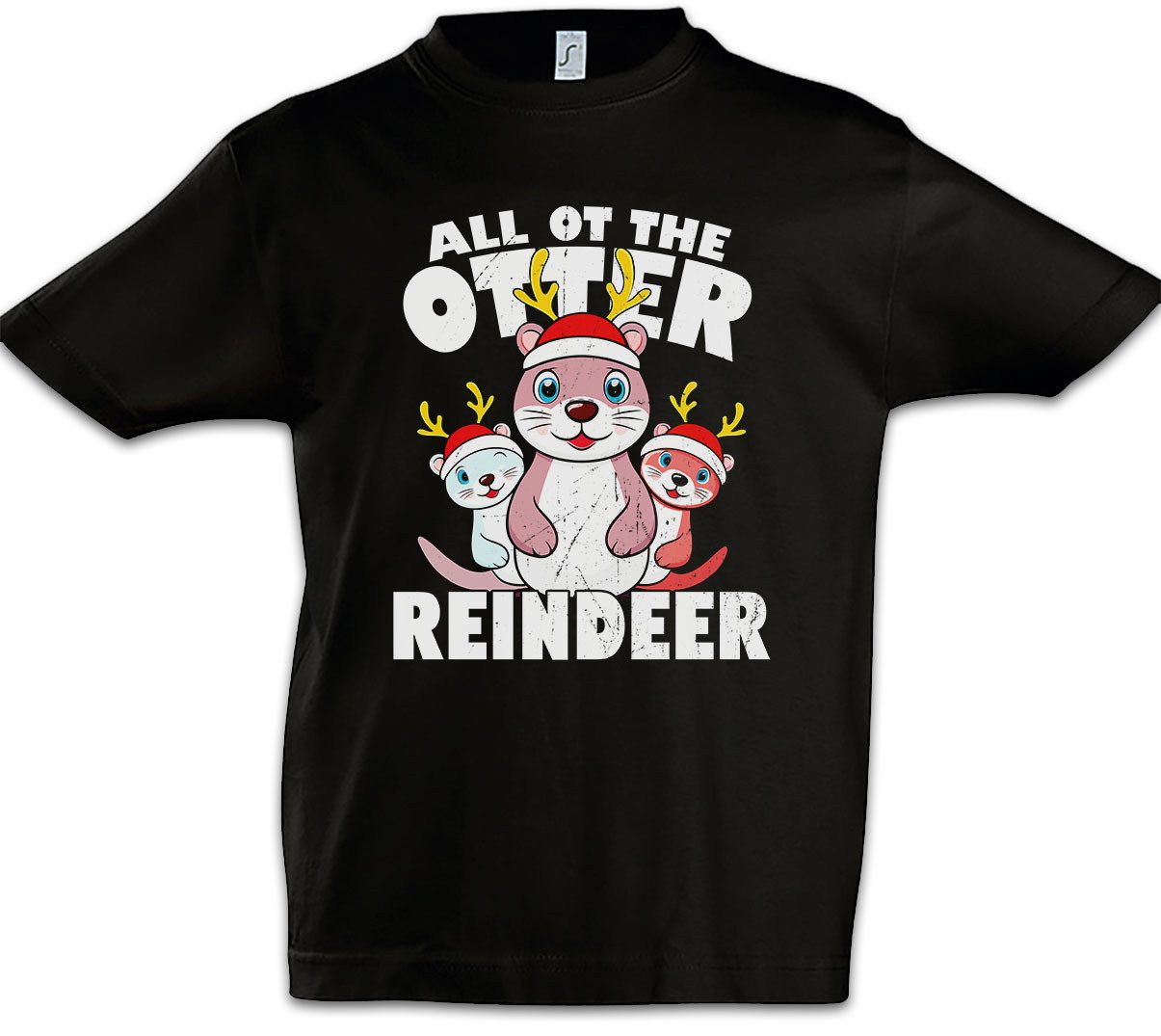 Print-Shirt All Of The Otter Reindeer Kinder T-Shirt Christmas X-Mas Weihnachten