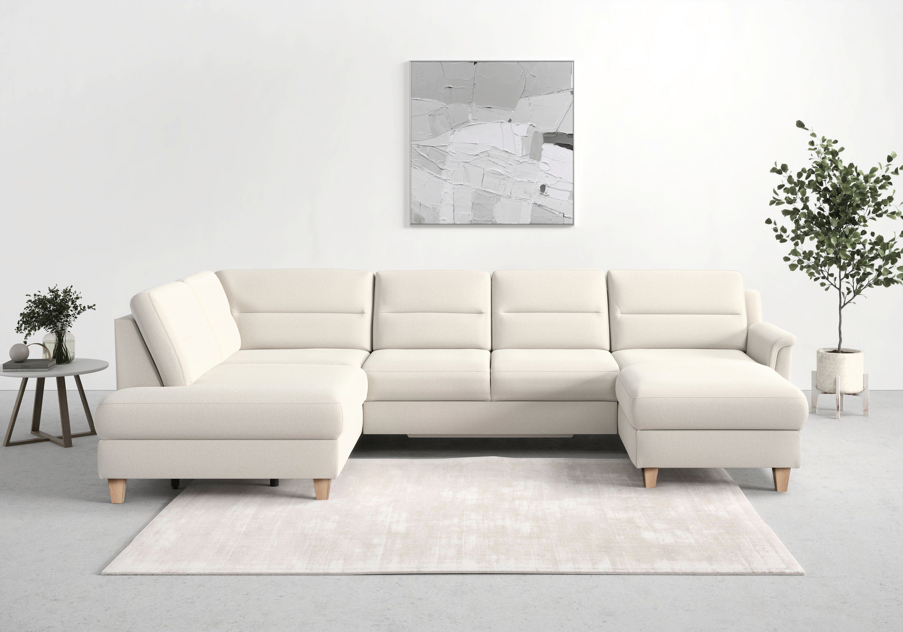 sit&more Wohnlandschaft Farö U-Form, inklusive Federkern, wahlweise mit Schlaffunktion und Bettkasten