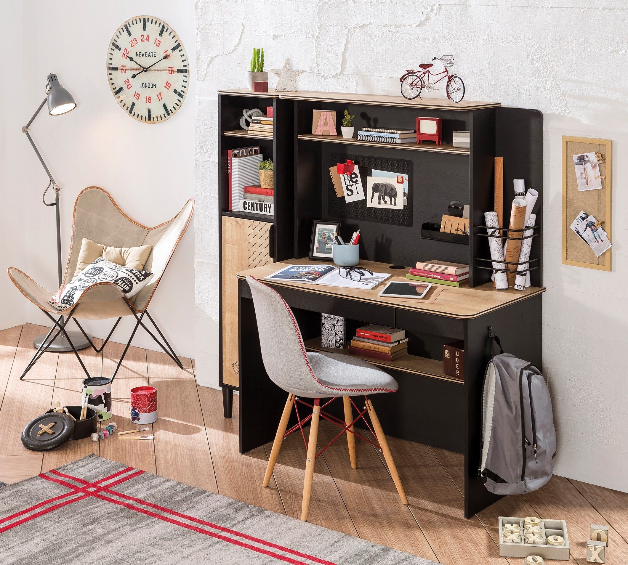 Möbel-Zeit Bücherregal BLACK mit einer Tür