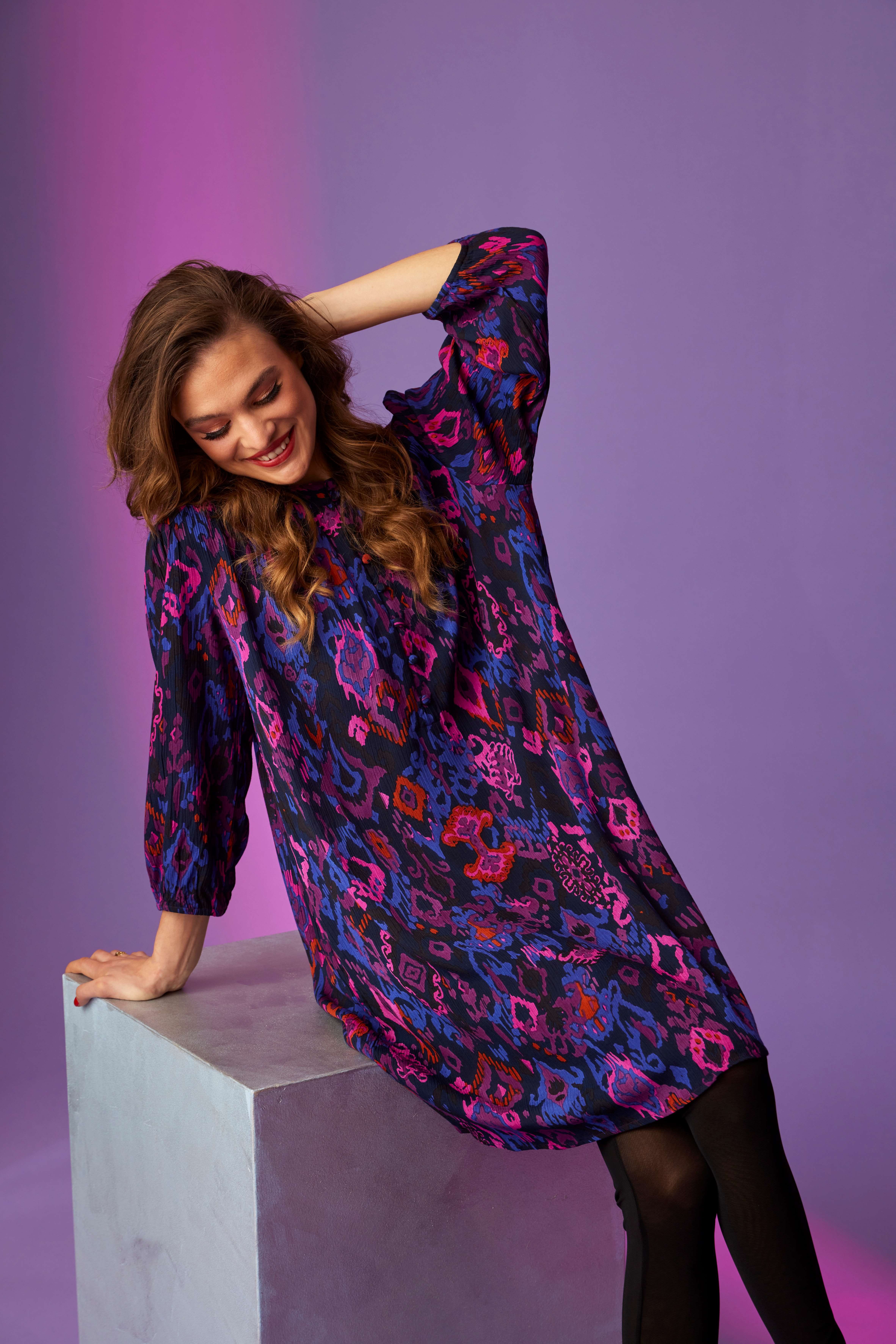 ZE-ZE Nordic A-Linien-Kleid Tunika Kleid Isla gemustert Alloverdruck günstig online kaufen