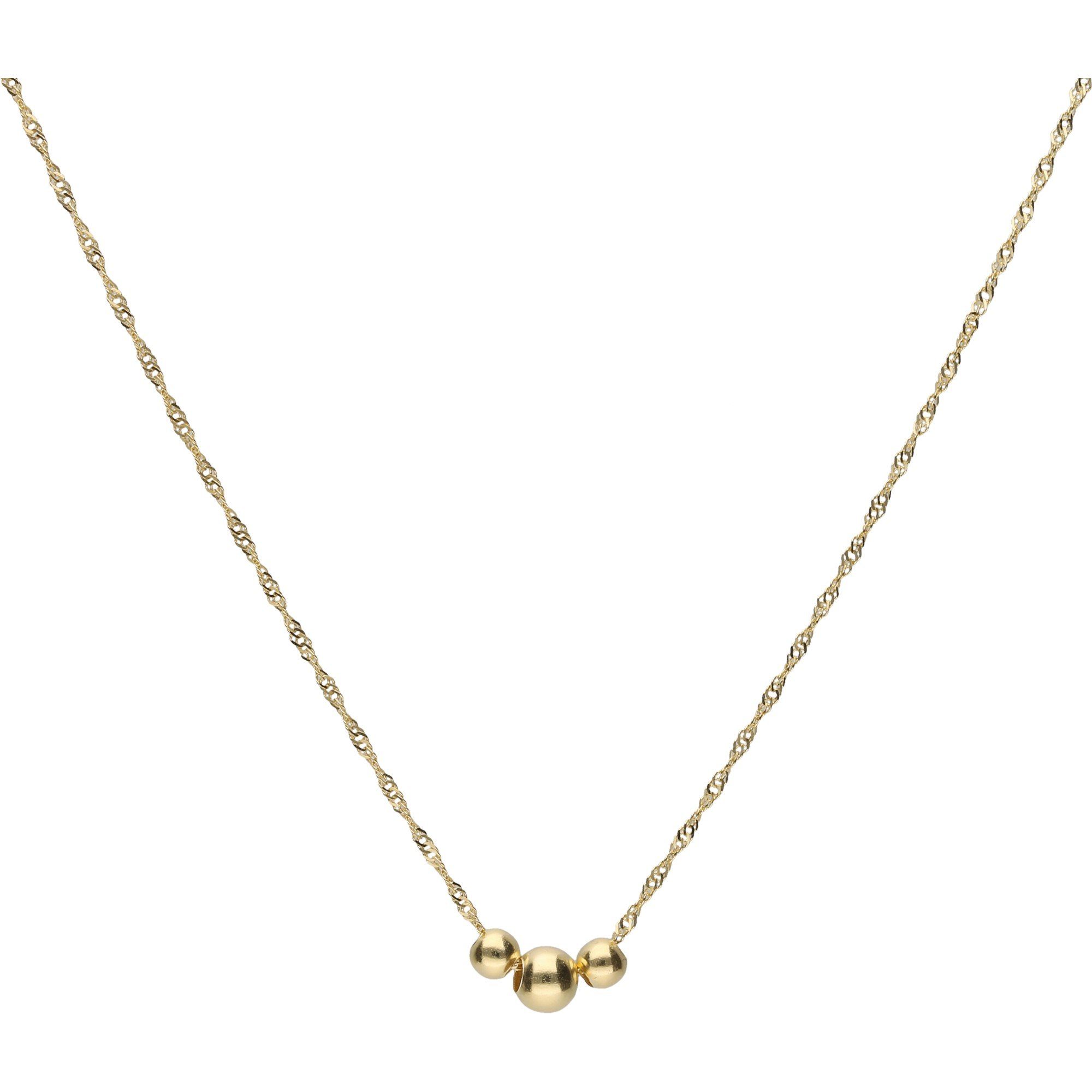 Luigi Merano Collier Singapurkette mit Kugeln, Gold 375