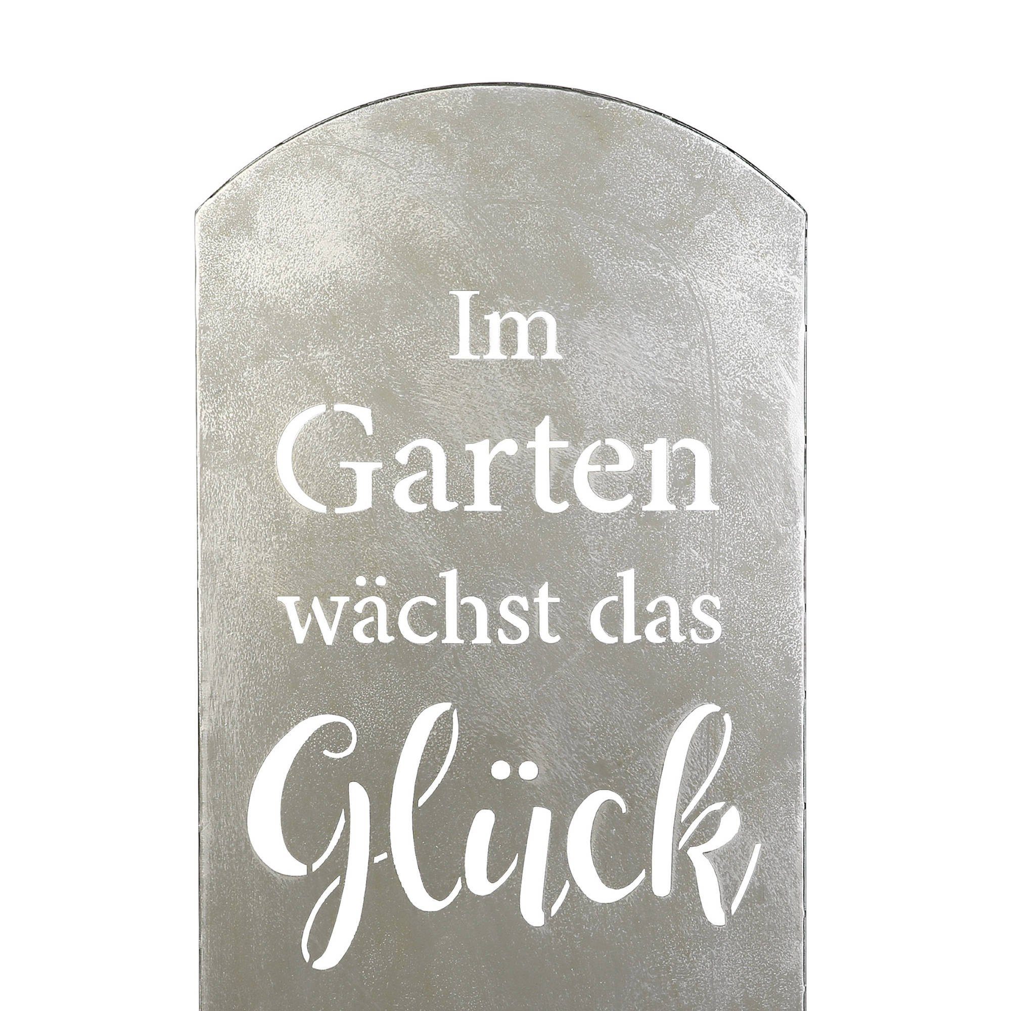 GMD Living Gartenstecker GARTENGLÜCK mit Spruch und Blumenmotiv