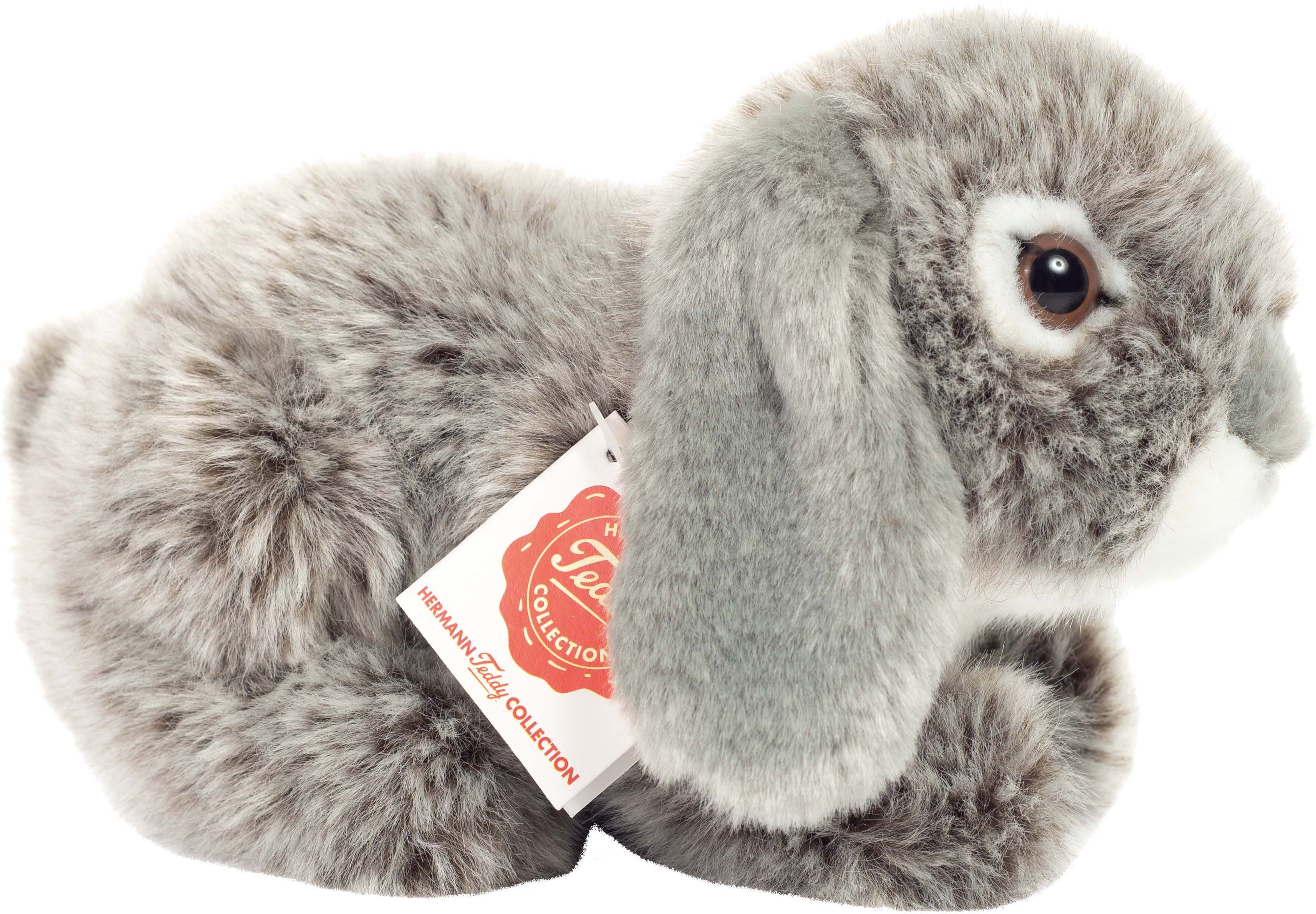 Teddy Hermann® Kuscheltier Widderkaninchen 18 cm, grau, zum Teil aus recyceltem Material