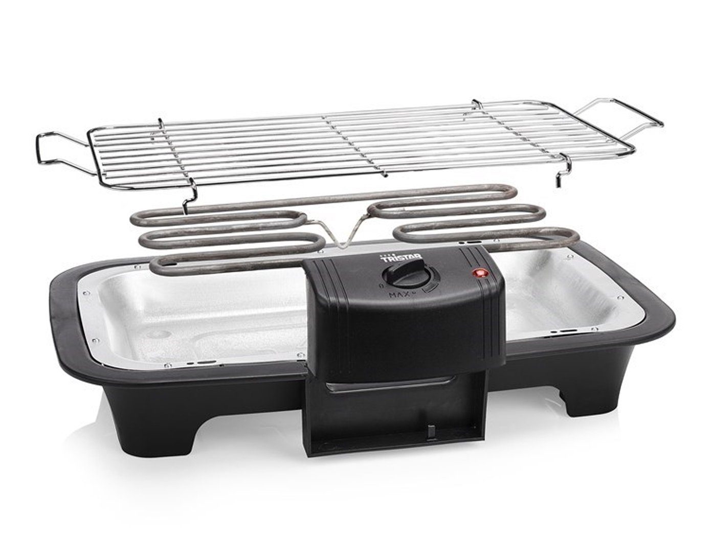 Tristar Elektro-Standgrill, 2000 W, Tischgrill Garten-Grill elektrischer Camper Camping-Grill & Grillzange