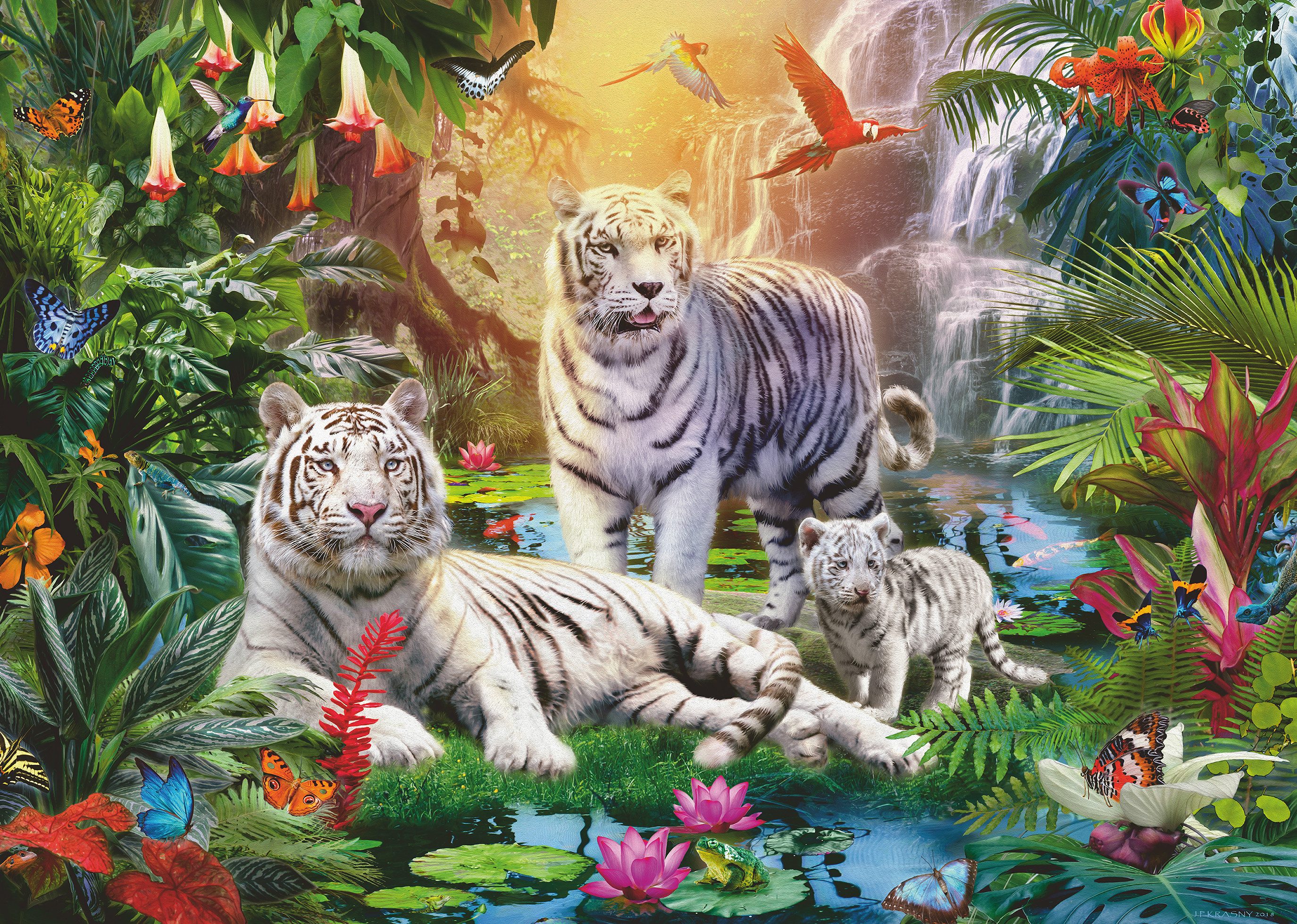 Ravensburger Puzzle Familie der Weißen Tiger, günstig online kaufen