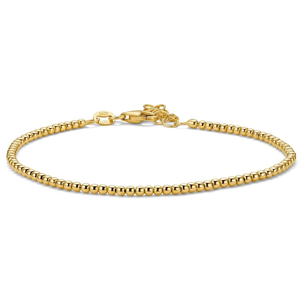 Miore Armband SIL008SE - 18 kt vergoldetes Sterling Silber Kugelarmband 18 cm + 3 cm, Made in Italy