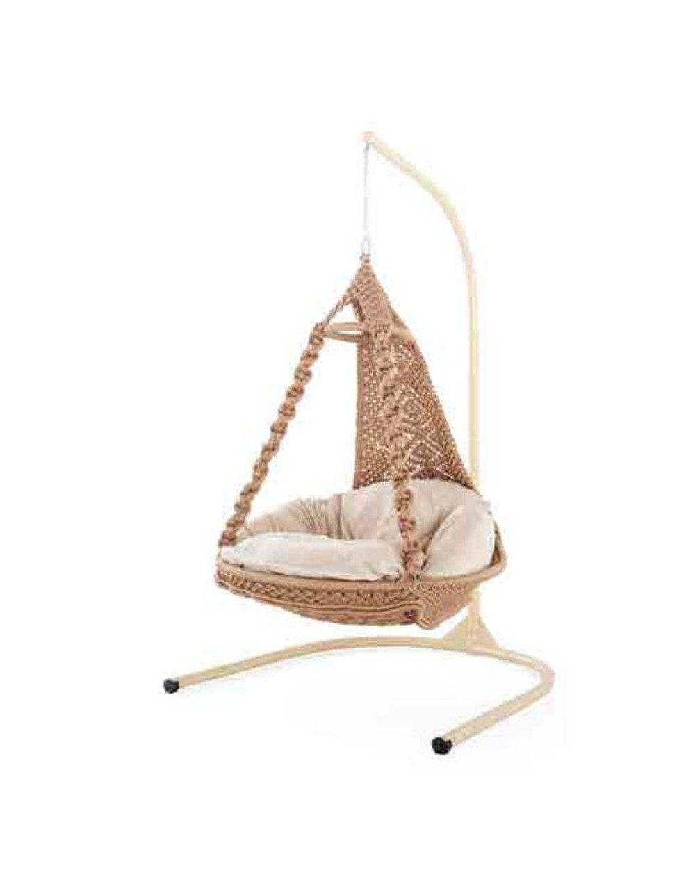 JVmoebel Hängesessel Hängesessel in Beige mit Edelstahlfüßen und Wellenunterfederung (1-St), Made in Europa