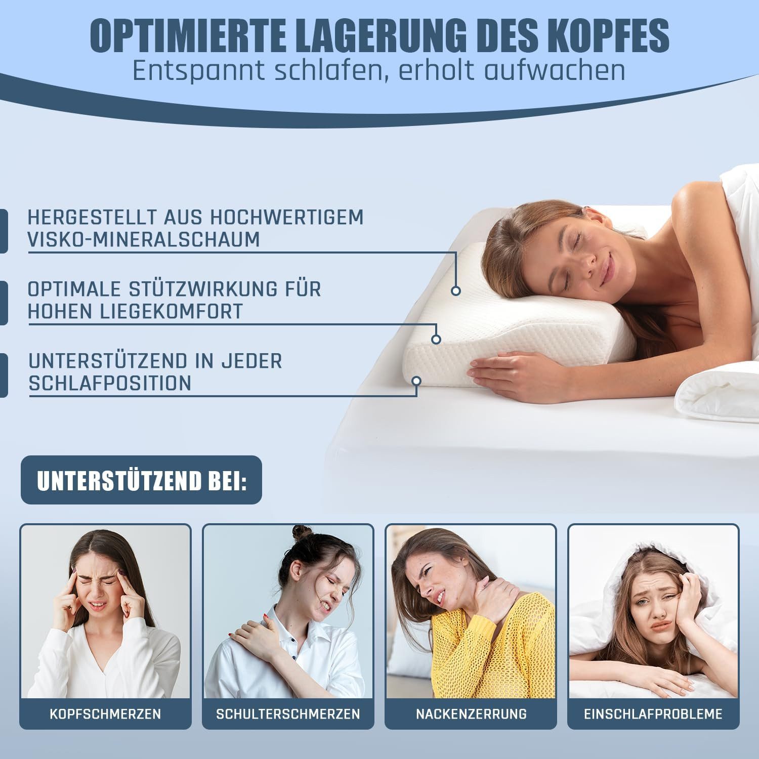 SURFOU Nackenstützkissen Seitenschläferkissen Nackenkissen Ergonomisches ko günstig online kaufen