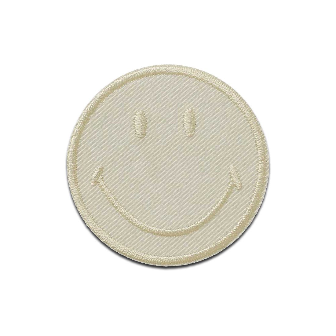 Smiley Aufnäher Bügelbild, Aufbügler, Applikationen, Patches, Flicken, zum aufbügeln, Polyester, Mono-Quick Smiley Vanille - Größe: 5 x 5 cm