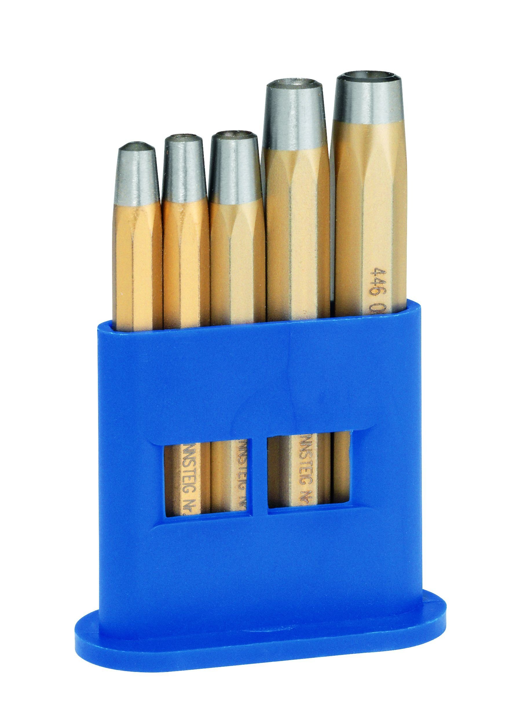 Rennsteig Инструментe Niete Rennsteig Nietkopfsetzersatz 5-teilig, Gräße 2-6 mm, für Nieten DIN