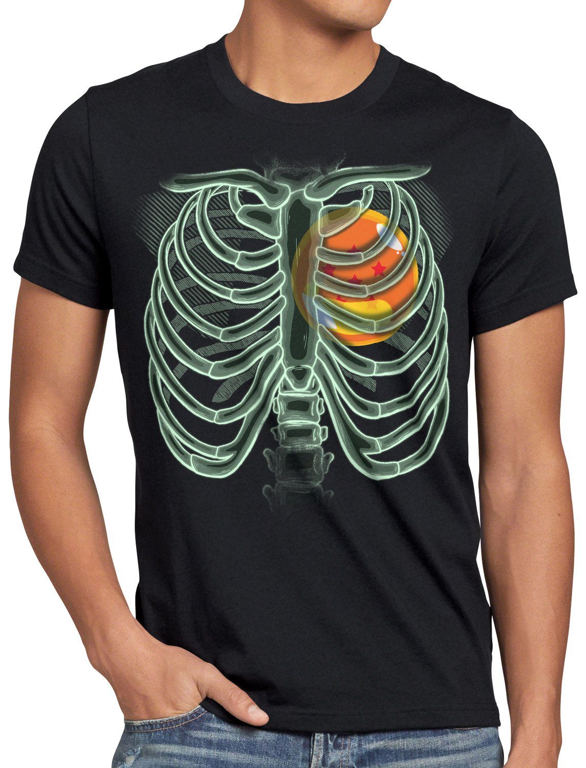 Dragon Z röntgen X-Ray Balls Herren T-Shirt style3 Print-Shirt