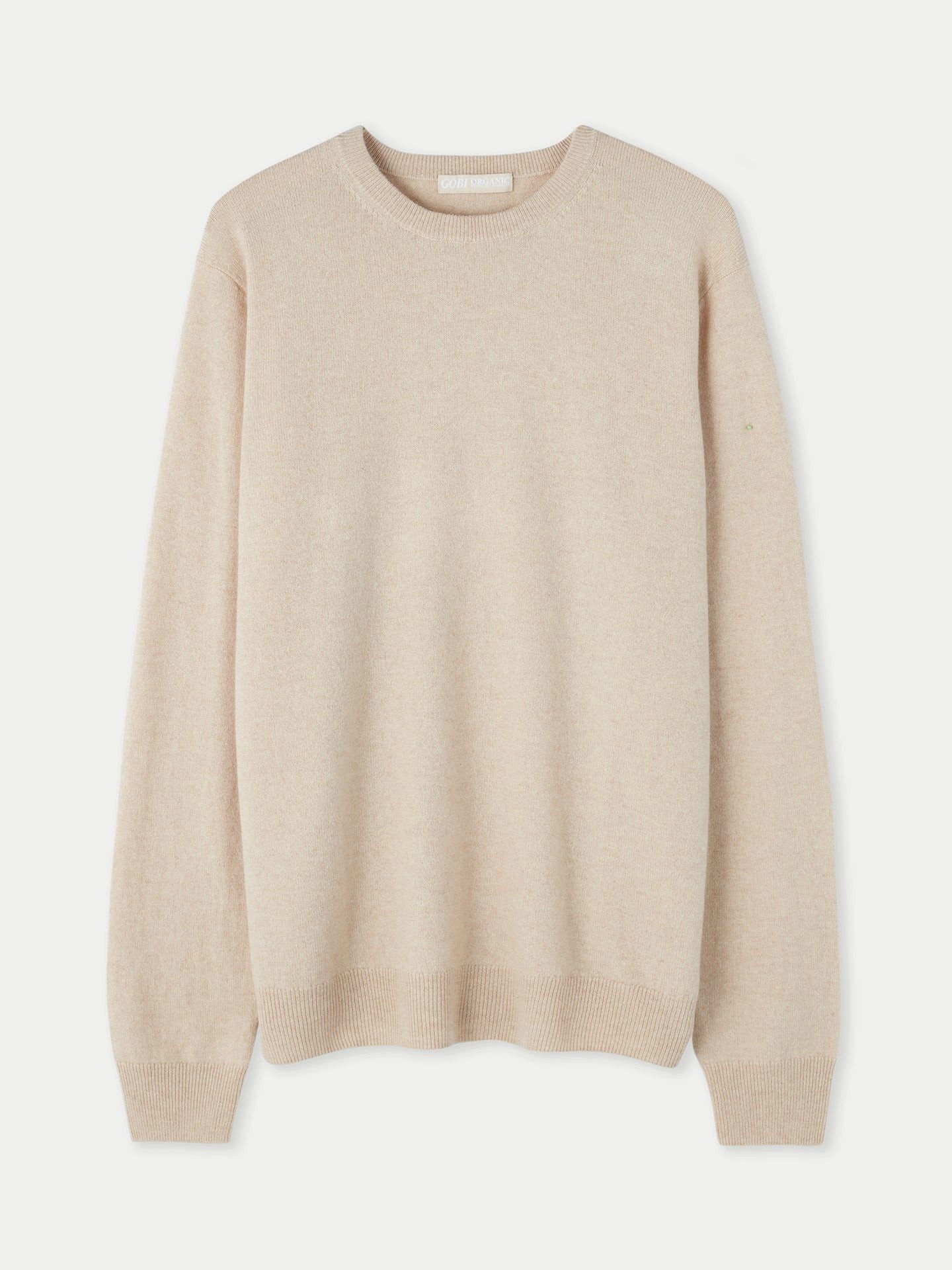 GOBI Cashmere Rundhalspullover Naturfarbe Basic Kaschmirpullover mit R-Ausschnitt