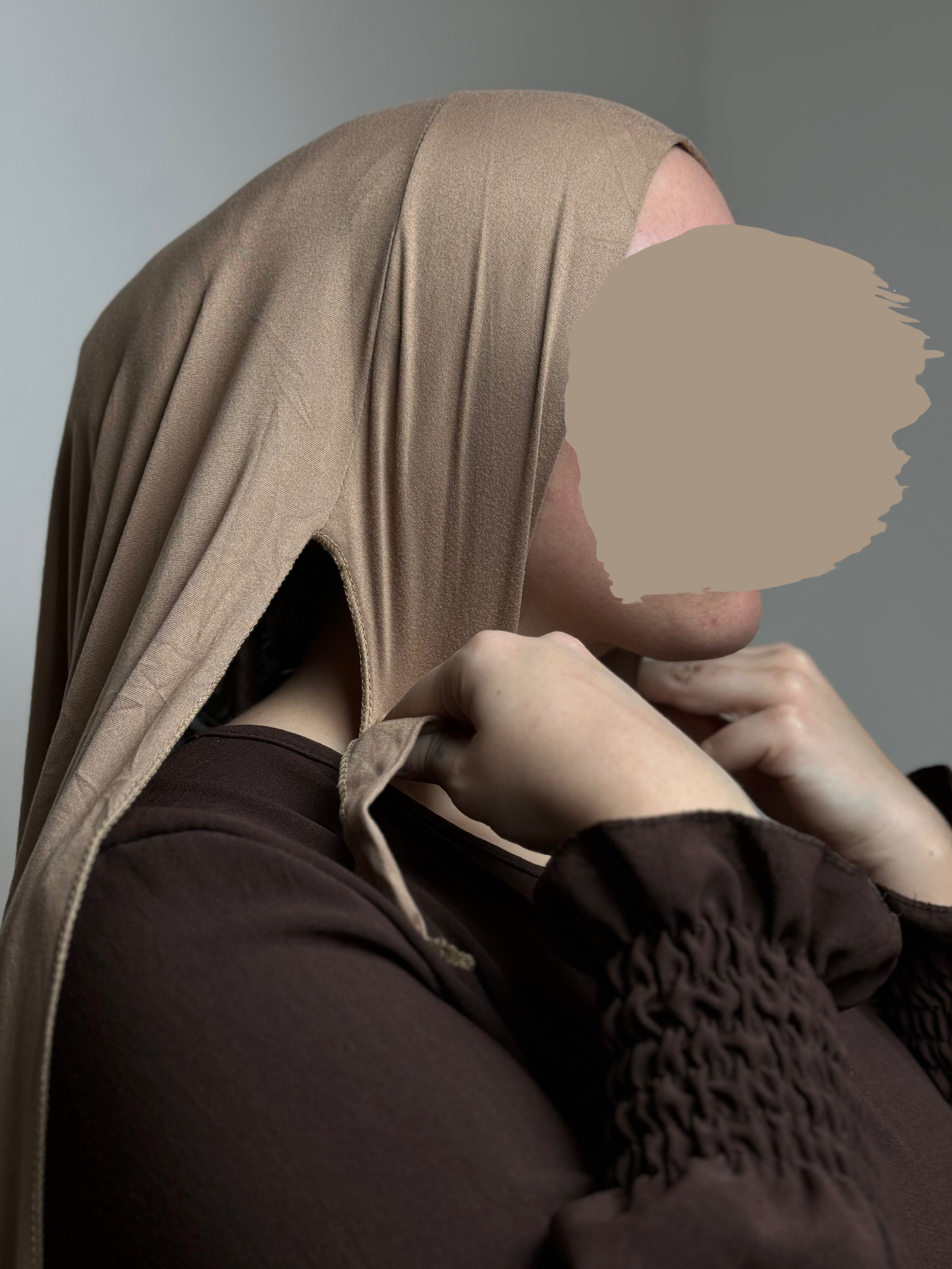 2 Hijab/ Hijab (antirutsch) Kopftuch Easy integrierter Hidschab/ in 1 Hijab unter HIJABIFY Jersey-Stoff Karamell Tuch mit