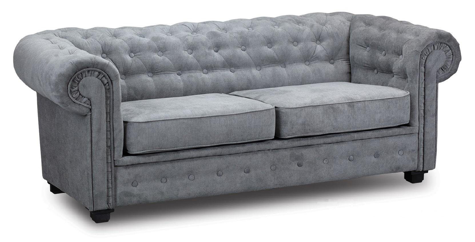 JVmoebel Sofa Graue Chesterfield Couch Polster Möbel Zweisitzer Couch Neu, Made in Europe